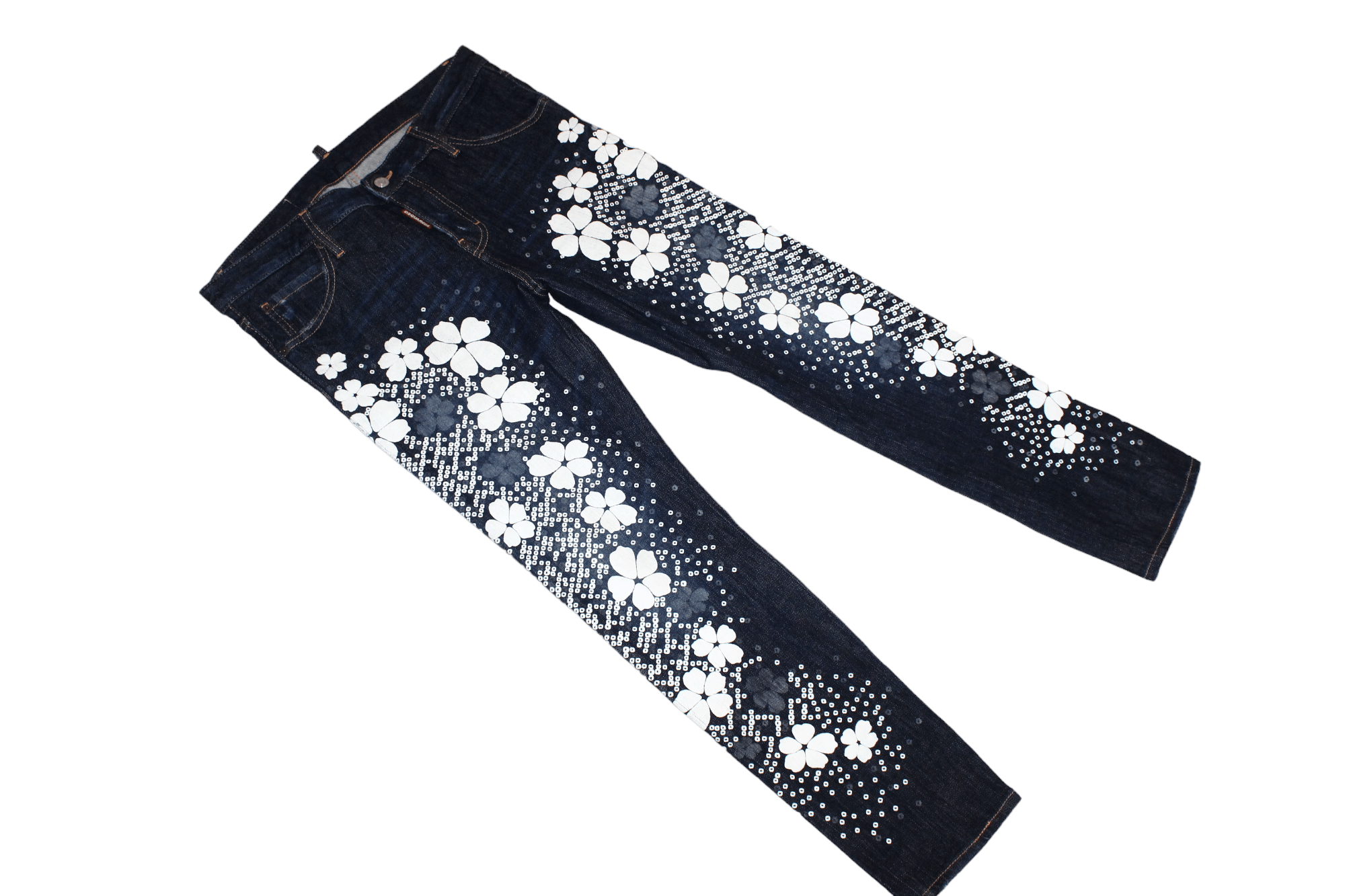 Dsquared2 Dsquared2 Skinny Tapered Floral Japanese Indigo Jeans Size US 32 / EU 48 - 3 Thumbnail