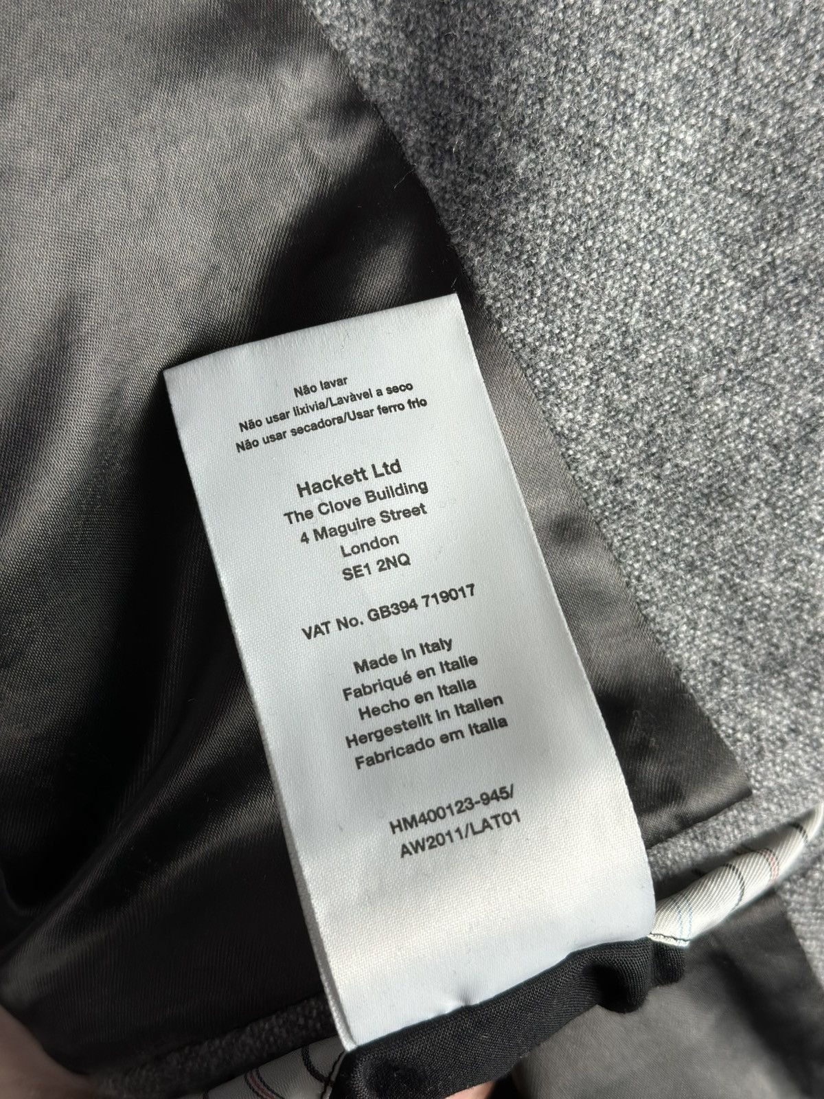 Hackett Men’s Hackett London Gray Wool Coat Size 54 Size US L / EU 52-54 / 3 - 17 Thumbnail