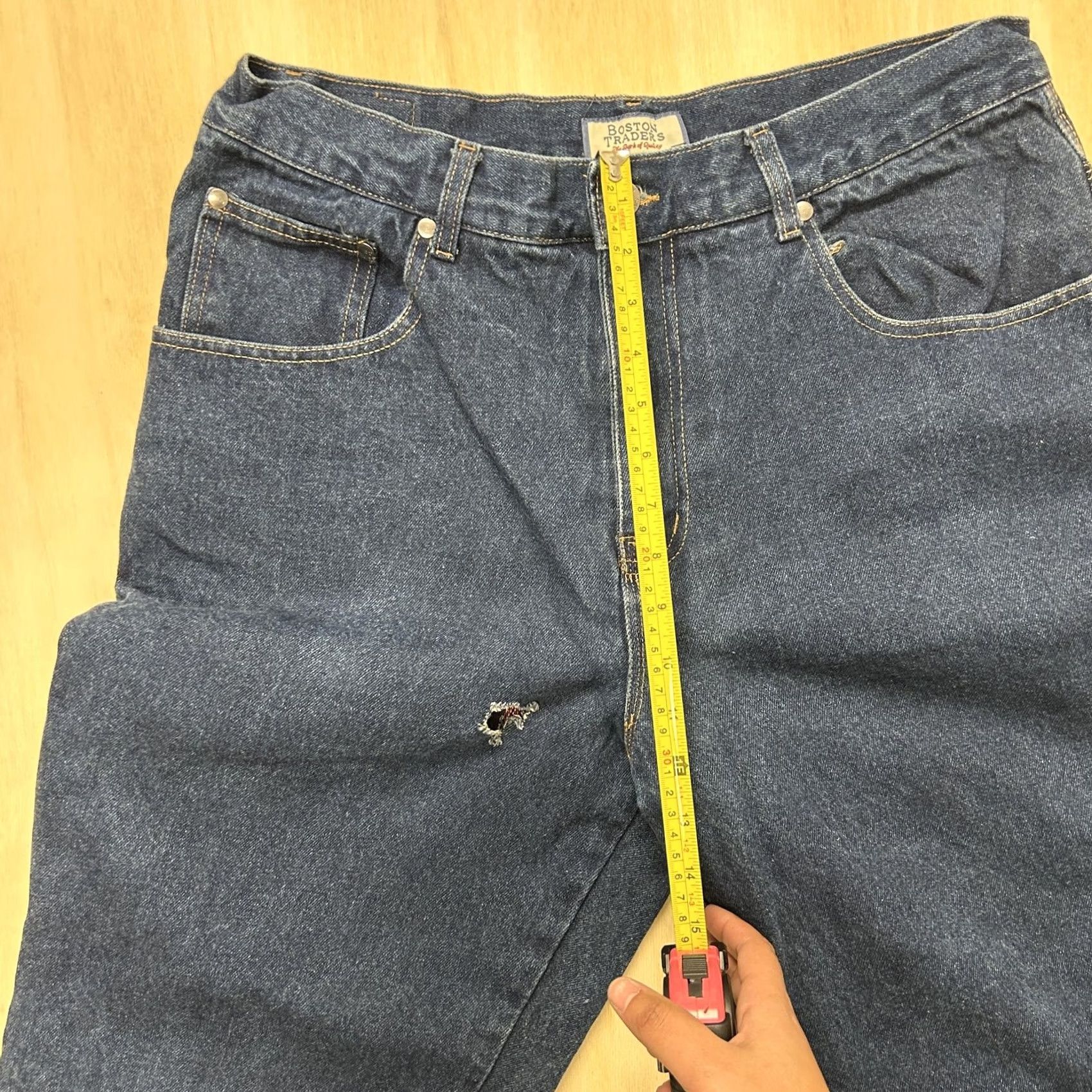 Denime Boston Traders Jeans Mens 36x30 Blue Denim Relaxed Straight Fit Flannel Lined Pockets Winter Insulated Denim Cotton Zip Size US 36 / EU 52 - 5 Thumbnail