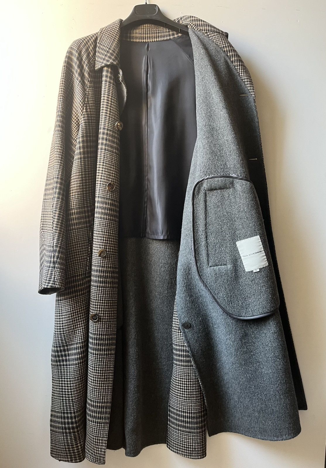 Solid Homme Solid Homme Plaid Double Face Mac Coat Size US S / EU 44-46 / 1 - 6 Thumbnail