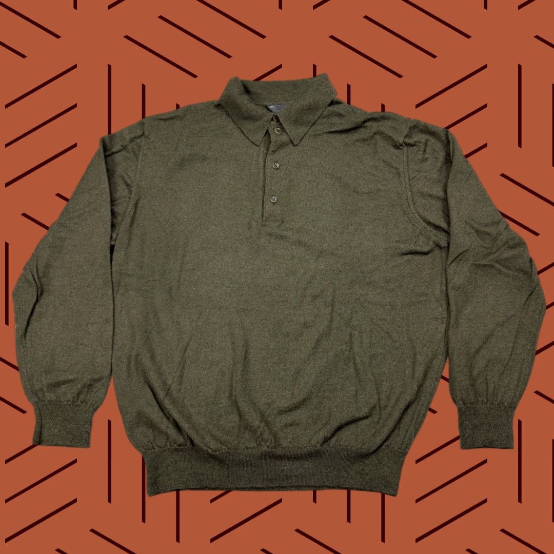 Vintage VINTAGE DALMINE ITALY MENS POLO SHIRT COLLARED KNIT PULLOVER SWEATER Green 2XL/56 Mens Size US XXL / EU 58 / 5 - 1 Thumbnail