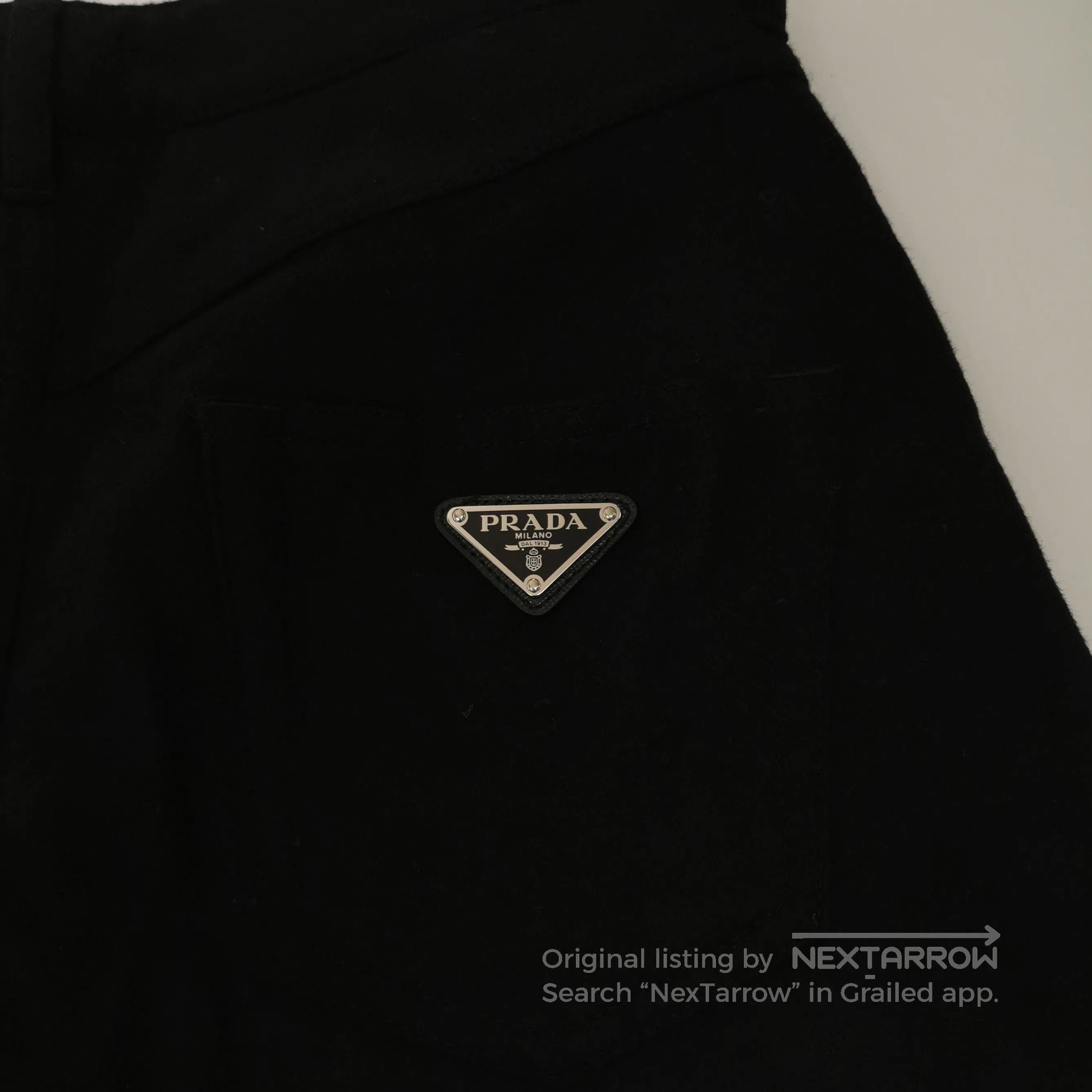 Prada Prada Wool Blend Black Straight. Size 35" - 3 Thumbnail