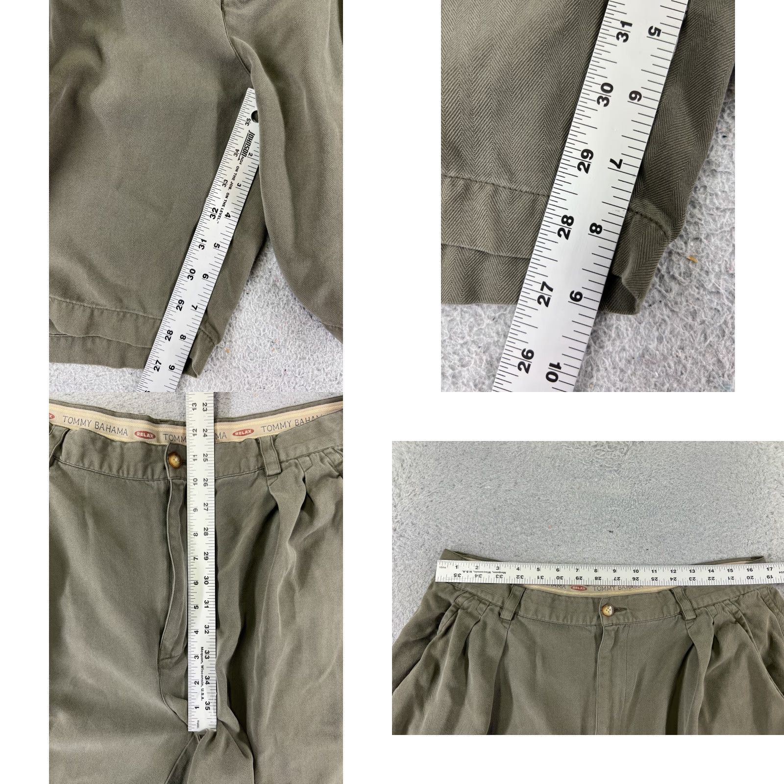 Tommy Bahama Tommy Bahama Shorts Men 36 Green Pleated Herringbone Silk Bermuda Casual Beach Aloha Size US 36 / EU 52 - 8 Thumbnail