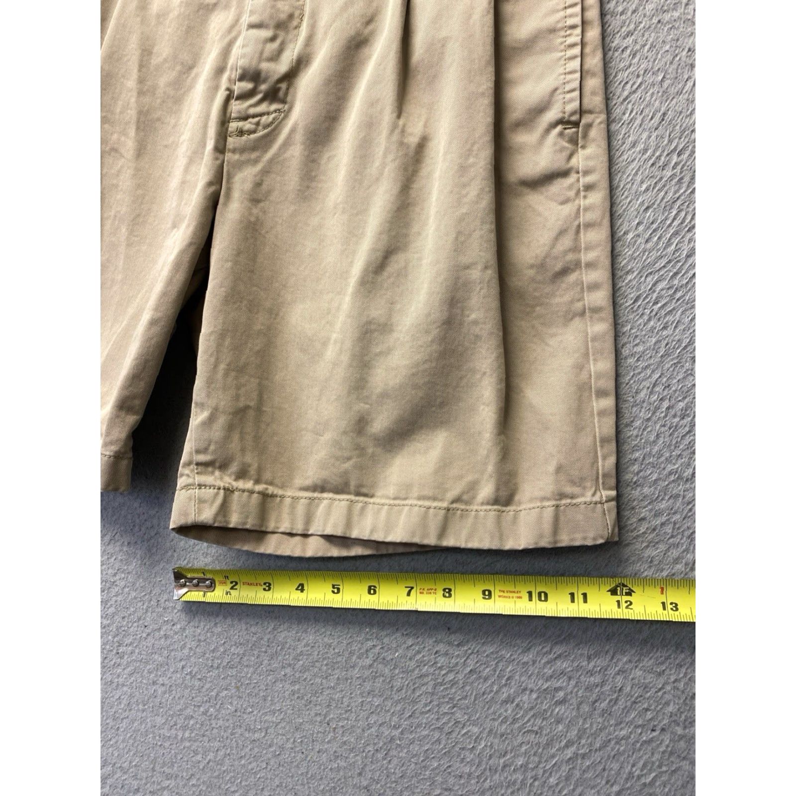 Nautica Nautica Men's Classic Fit Shorts Khaki Tan Cotton 9in Inseam Zip Button Pockets Casual Golf/Beach 32 Regular Mens Size US 32 / EU 48 - 5 Thumbnail