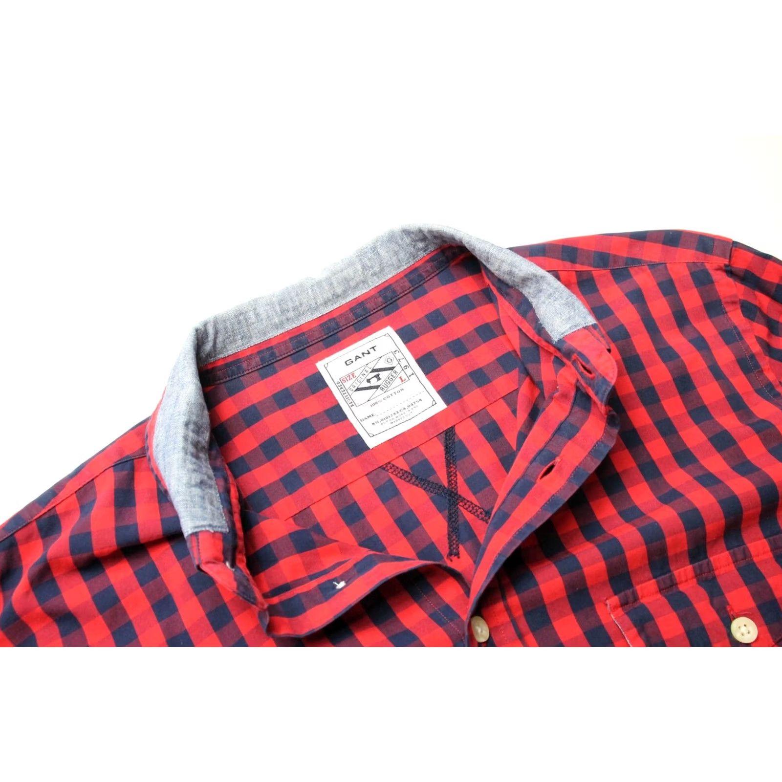 Gant GANT Rugger Shirt Men's LARGE Button-up Red Checked Long Sleeve Collared Size US L / EU 52-54 / 3 - 4 Thumbnail