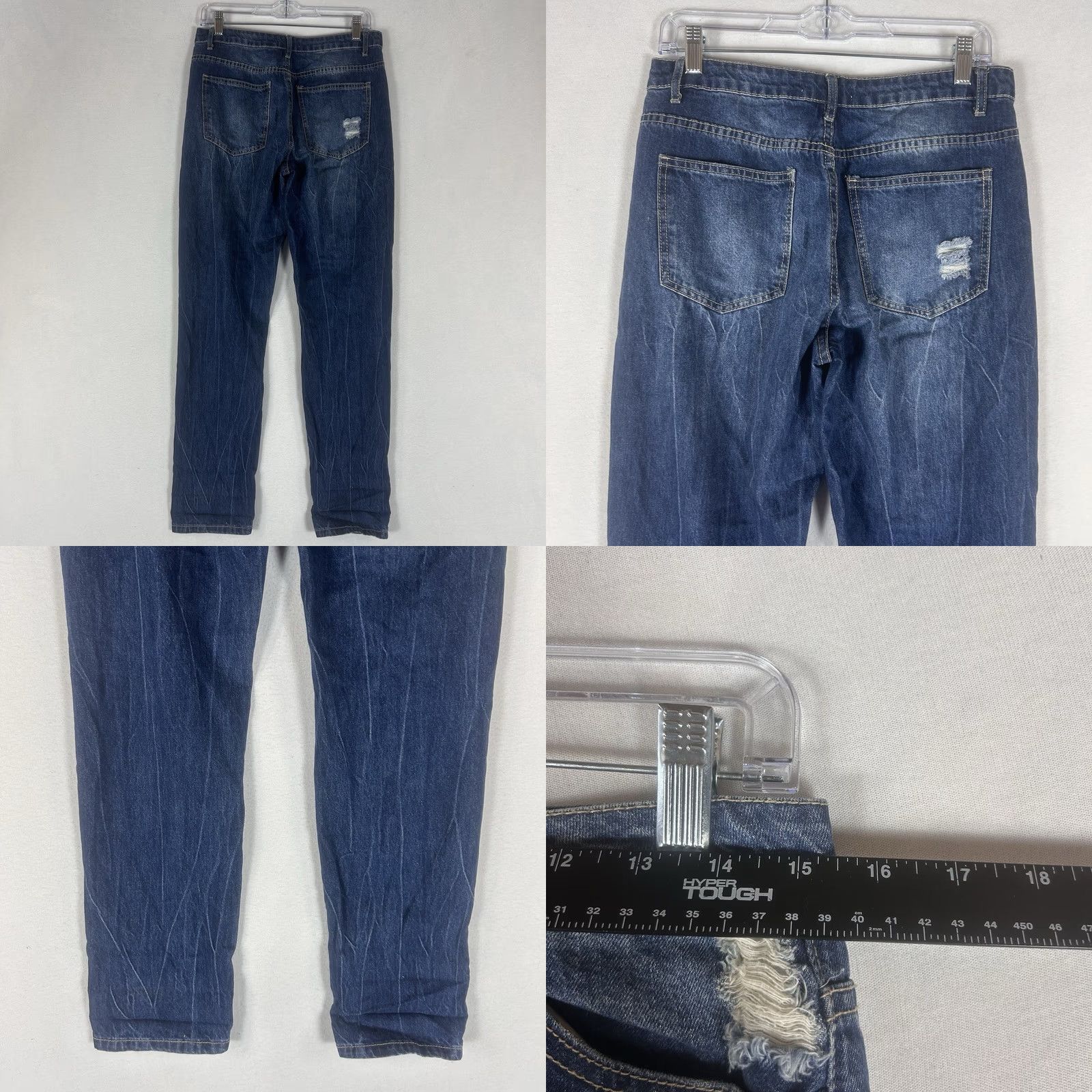Forever 21 FOREVER 21 Jeans Straight Leg w/ Patches Womens 28 Blue Denim High Rise Casual Vintage No Size 28" / US 6 / IT 42 - 8 Thumbnail
