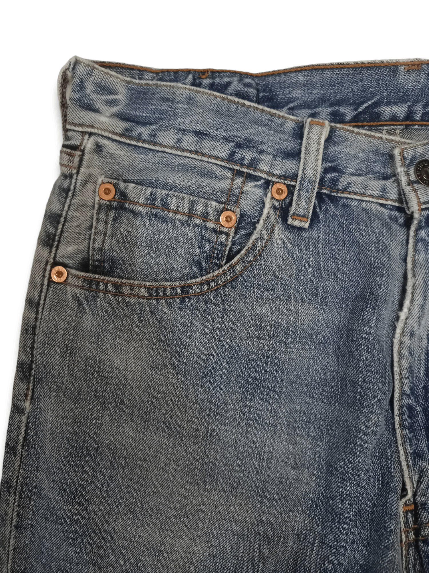 Levi's × Levi's Vintage Clothing Vintage 90s Levis 502 Blue Wash Distressed Loose Jeans Size US 29 - 4 Thumbnail