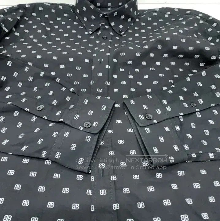 Balenciaga Balenciaga Black Letter Print Long Sleeve Shirt. Size US M / EU 48-50 / 2 - 9 Thumbnail