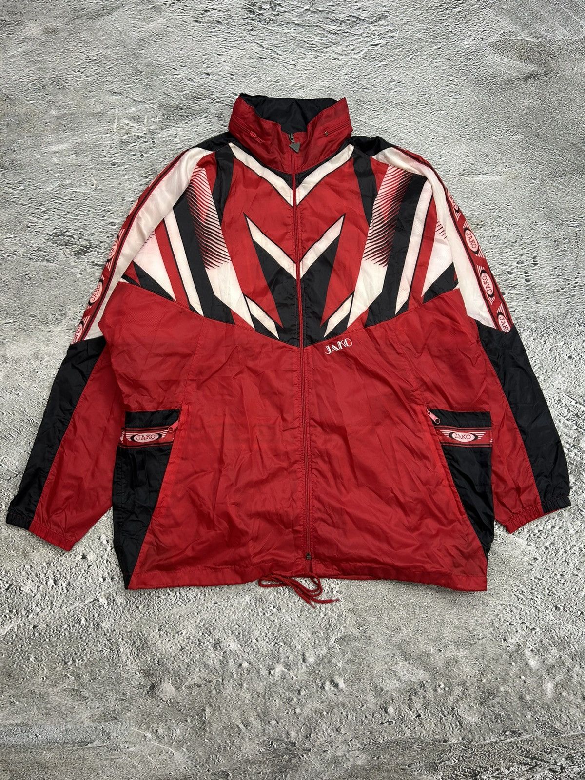Vintage Jako vintage Track Jacket black white red 90s Size US XL / EU 56 / 4 - 1 Thumbnail