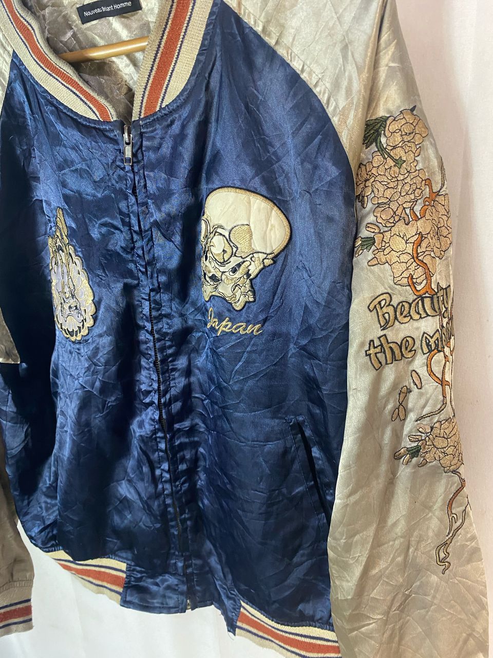 Japanese Brand Skull sukajan zipper jacket by nouveau brilliant homme Size US M / EU 48-50 / 2 - 10 Thumbnail