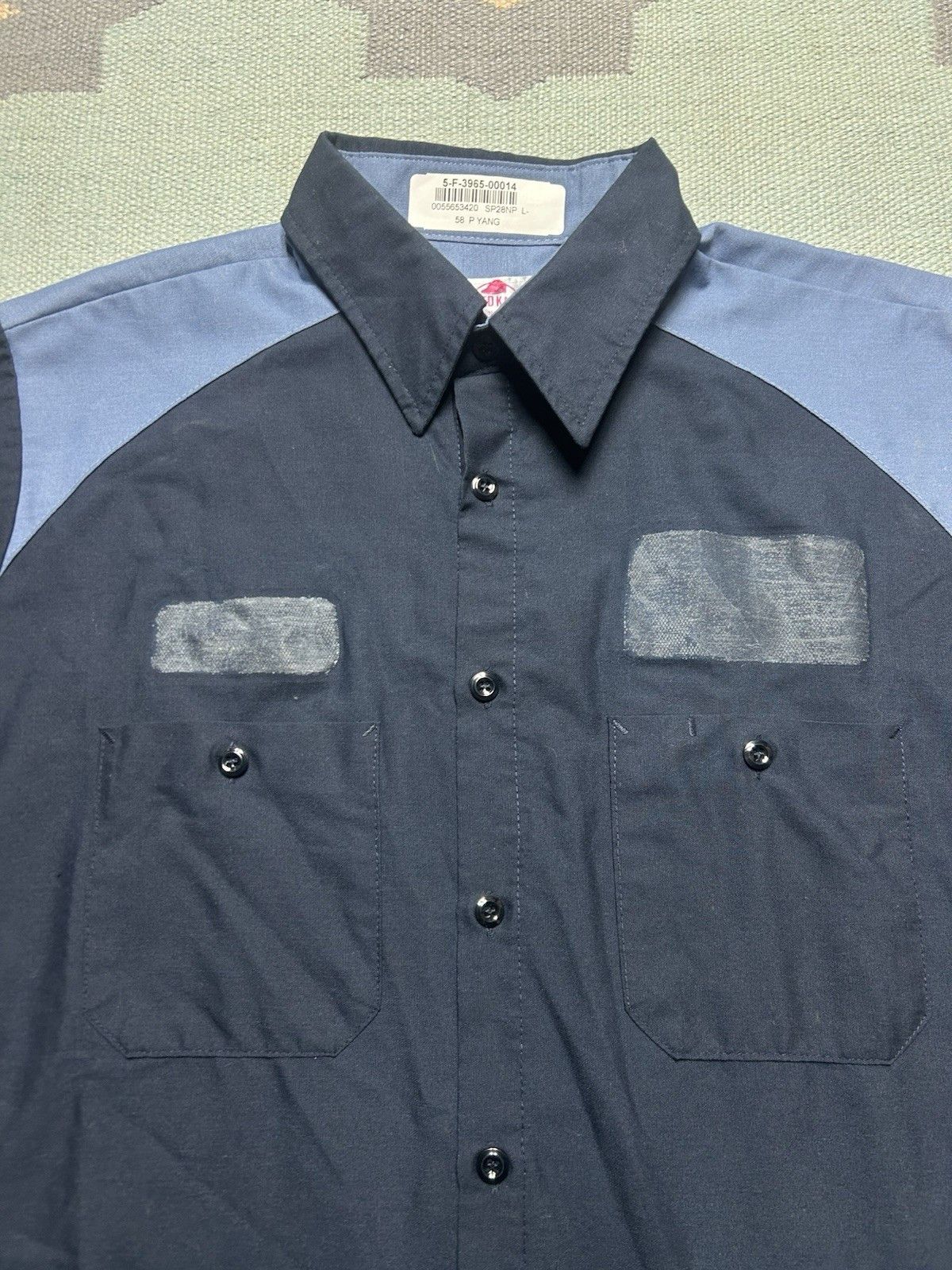 Vintage Red Kap button shirt 2 tone work mechanic technici uniform L Size US L / EU 52-54 / 3 - 3 Thumbnail