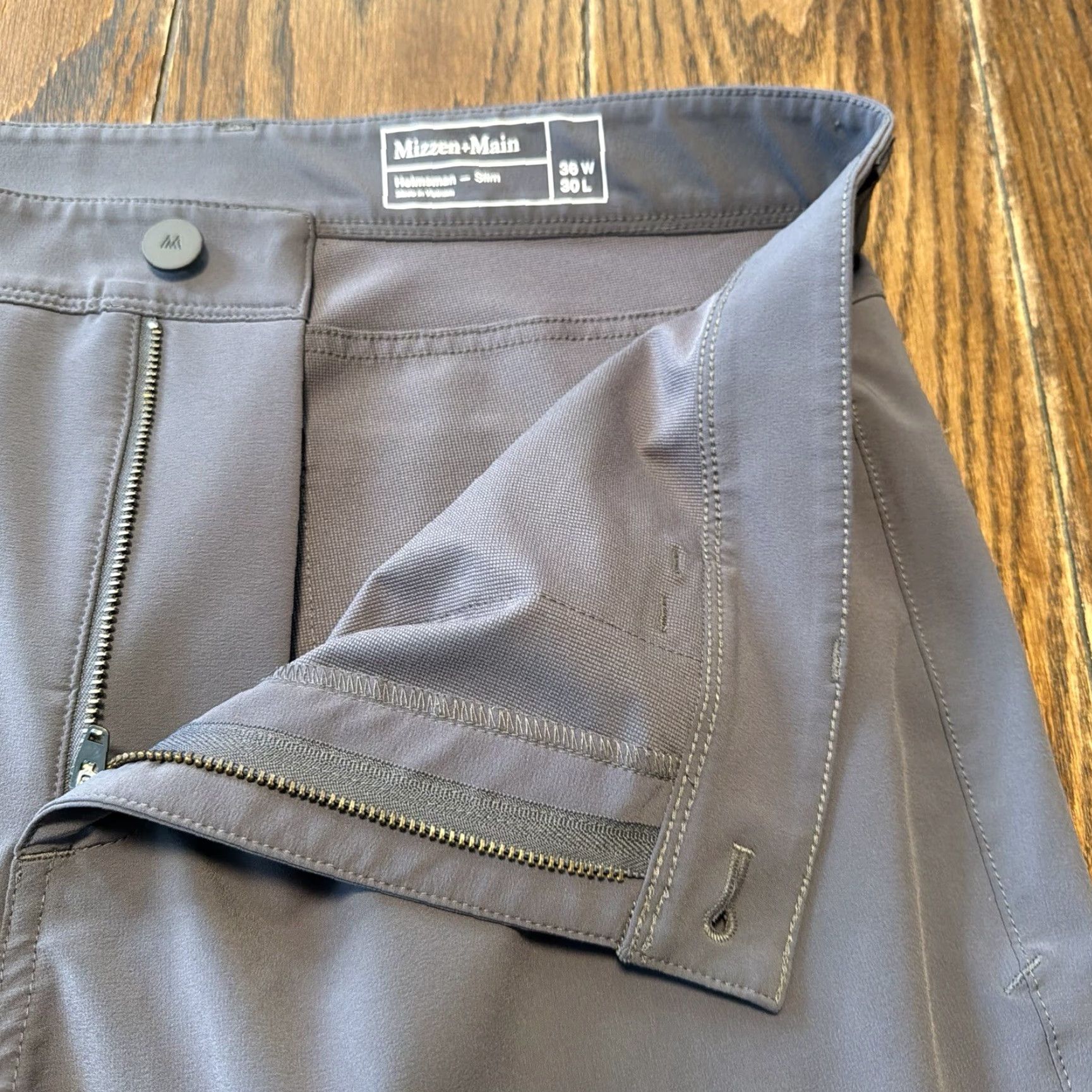 Mizzen+Main Mizzen+Main Helmsman Pants Men 36x30 Gray 5 Pocket Slim Performance Trousers Size US 36 / EU 52 - 4 Thumbnail