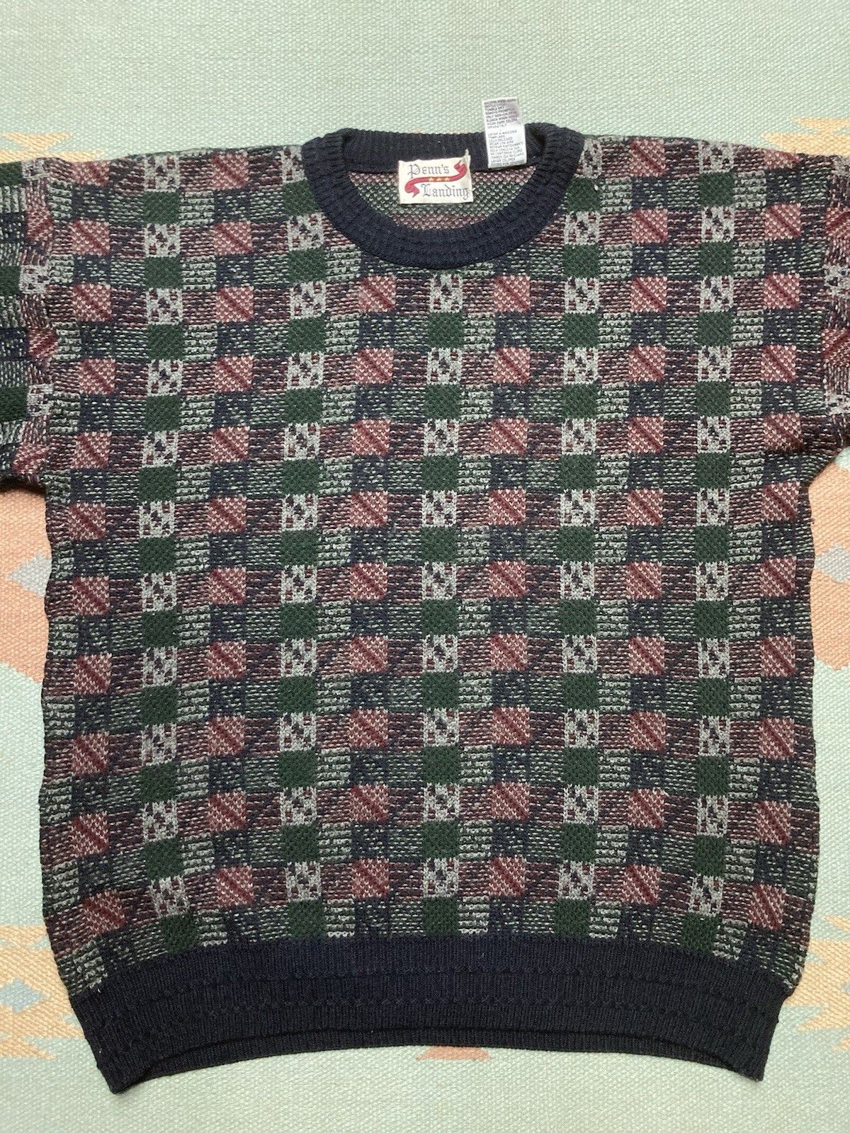Vintage Vintage acrylic knit sweater geometric abstract soft large Size US L / EU 52-54 / 3 - 2 Thumbnail