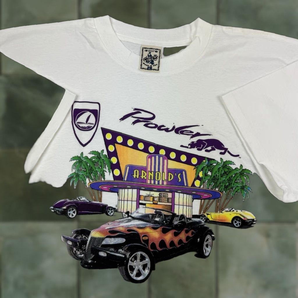 ALOHAS VINTAGE Aloha Car T-Shirt Adult XL White Graphic Print 90s Y2K Muscle Car Promo Mens Size US XL / EU 56 / 4 - 1 Thumbnail