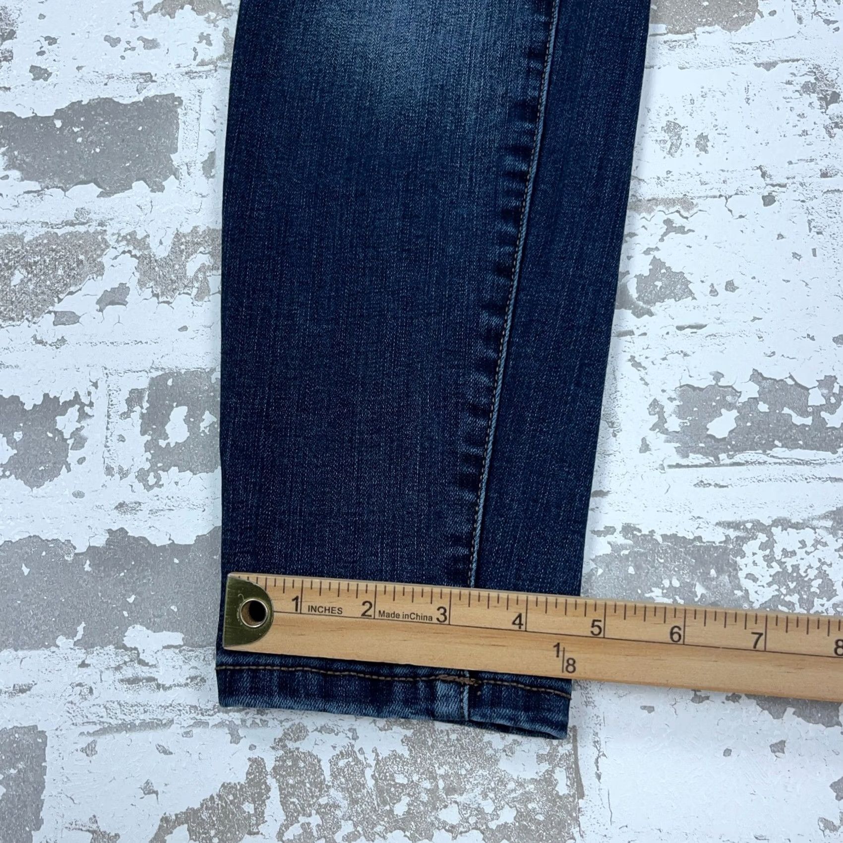 Vintage Maurices Jeans Women Medium Skinny Jegging Dark Wash Mid Rise Holes Stretch - 30 Size 32" / US 10 / IT 46 - 6 Thumbnail
