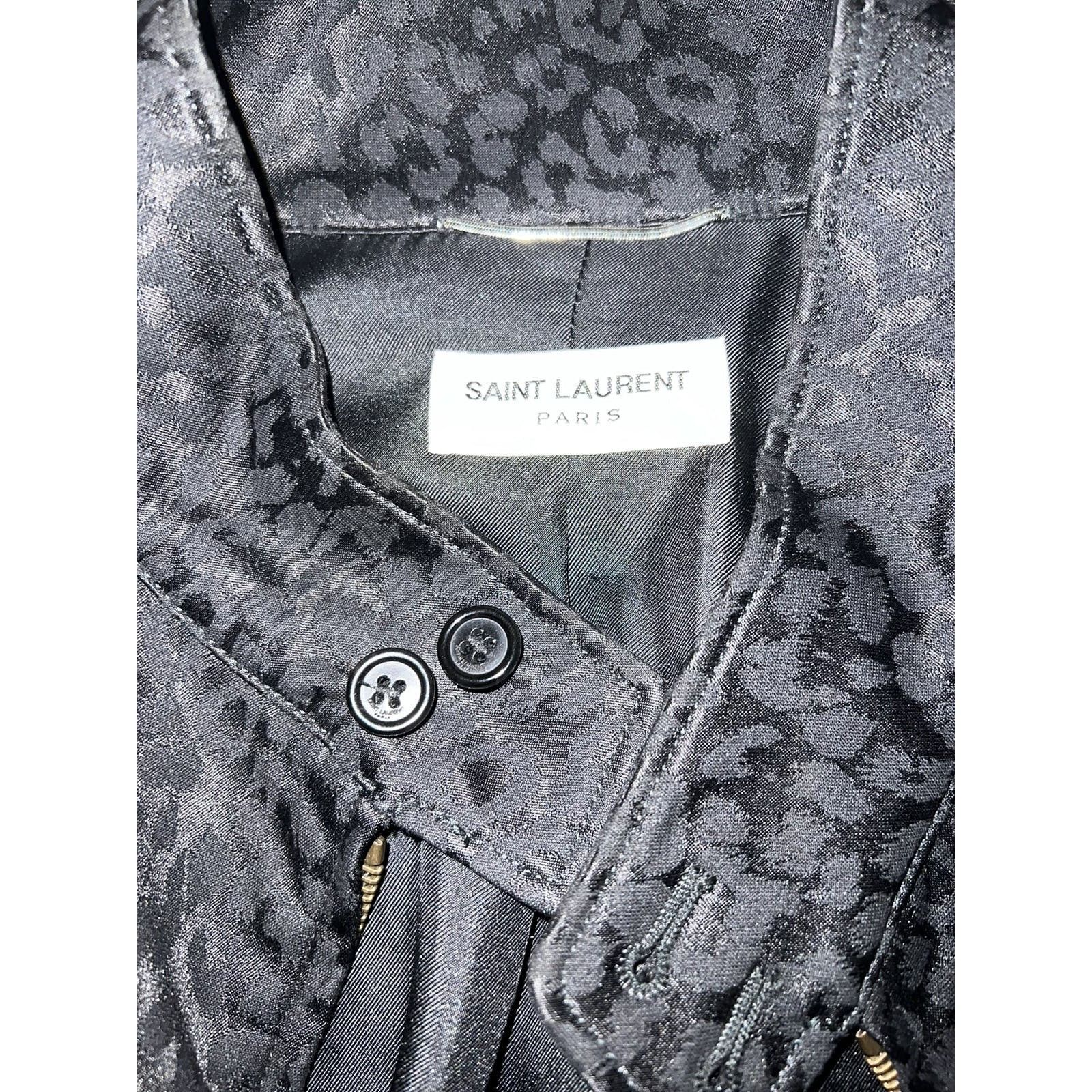 Saint Laurent Paris Saint Laurent Black Leopard Bomber Size US M / EU 48-50 / 2 - 7 Thumbnail