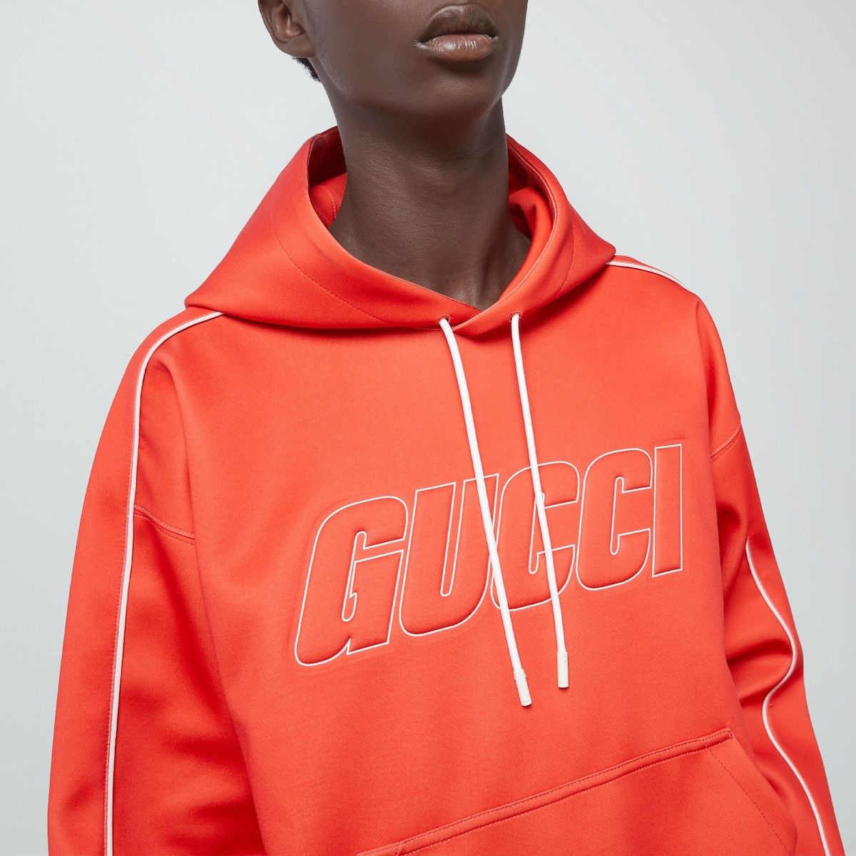 Gucci o1s1wg110125 Neoprene Hooded Sweatshirt in Red/White Size US XS / EU 42 / 0 - 4 Thumbnail