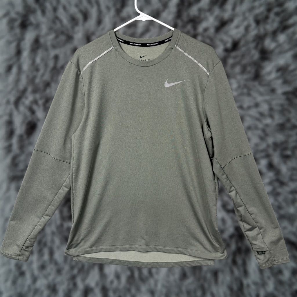 Nike Nike Dri-FIT Element Shirt Mens M Green Long Sleeve Running Top Size US M / EU 48-50 / 2 - 1 Thumbnail