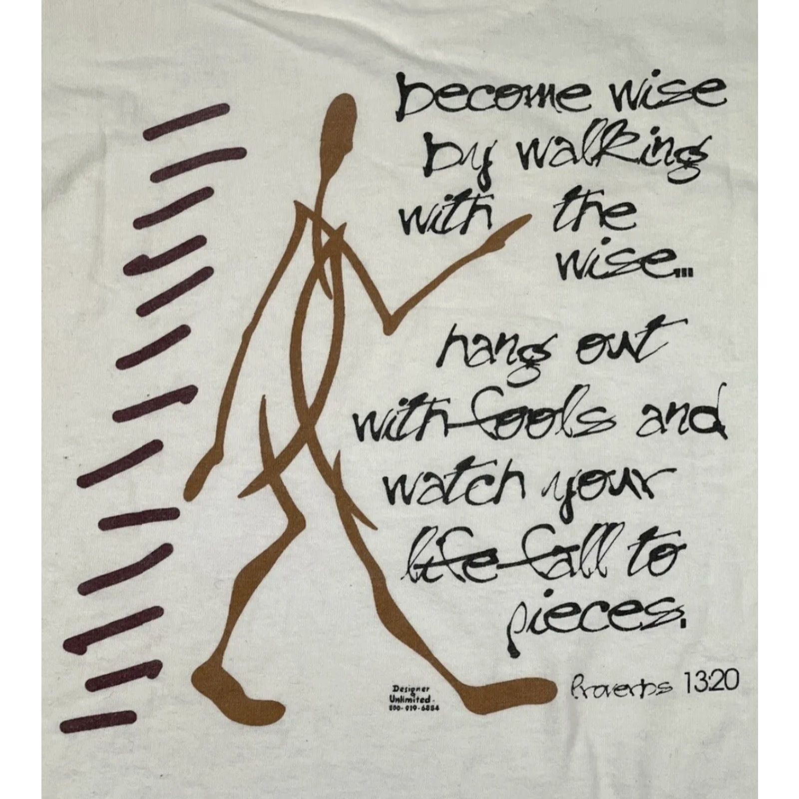 Tultex VINTAGE Tultex 90s T-Shirt Mens L White Graphic Jesus God Religion Walk With The Wise USA Size US L / EU 52-54 / 3 - 4 Thumbnail