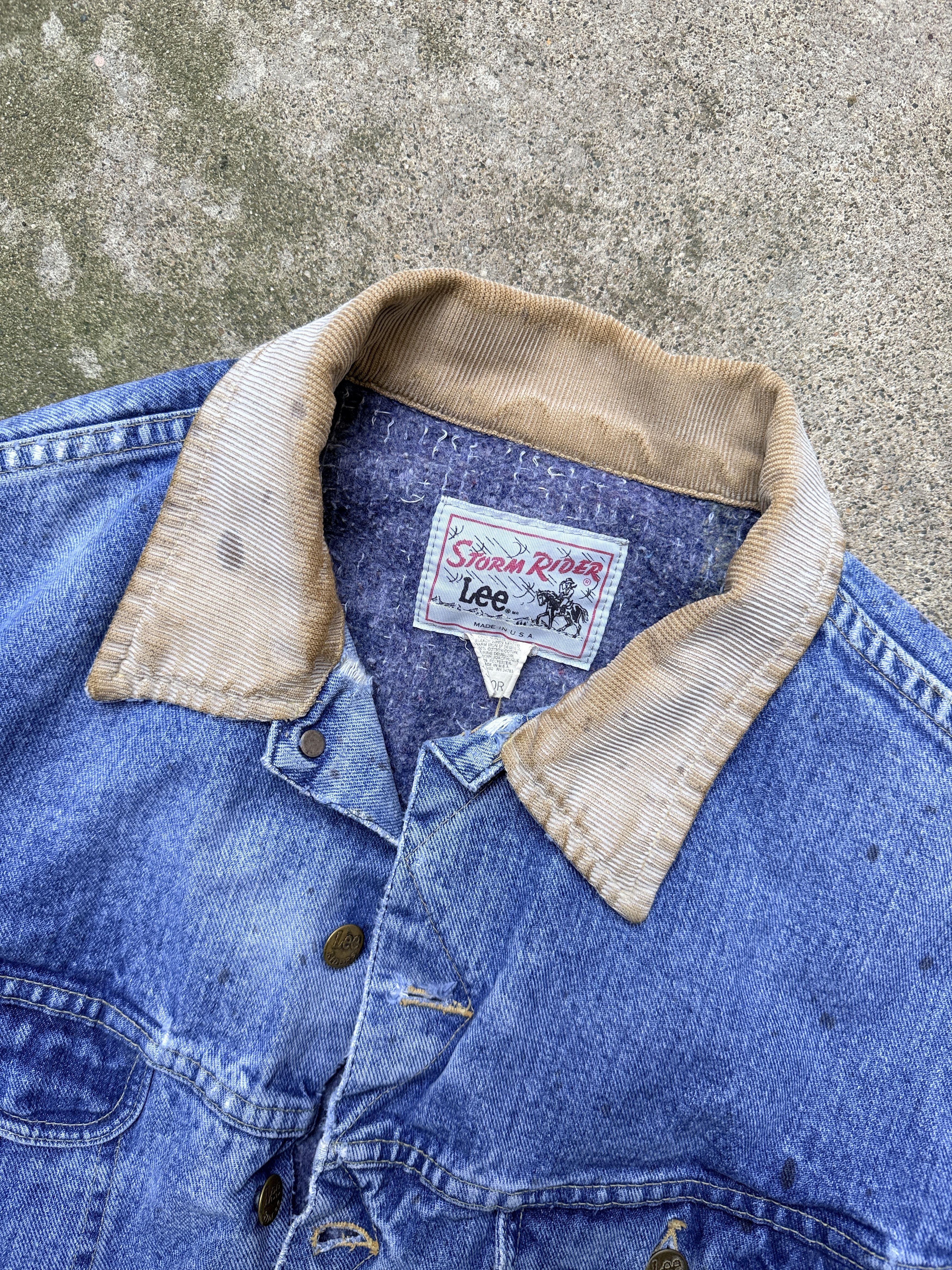 Lee vintage lee storm rider denim jacket jean blanket lined xl Size US XL / EU 56 / 4 - 2 Thumbnail