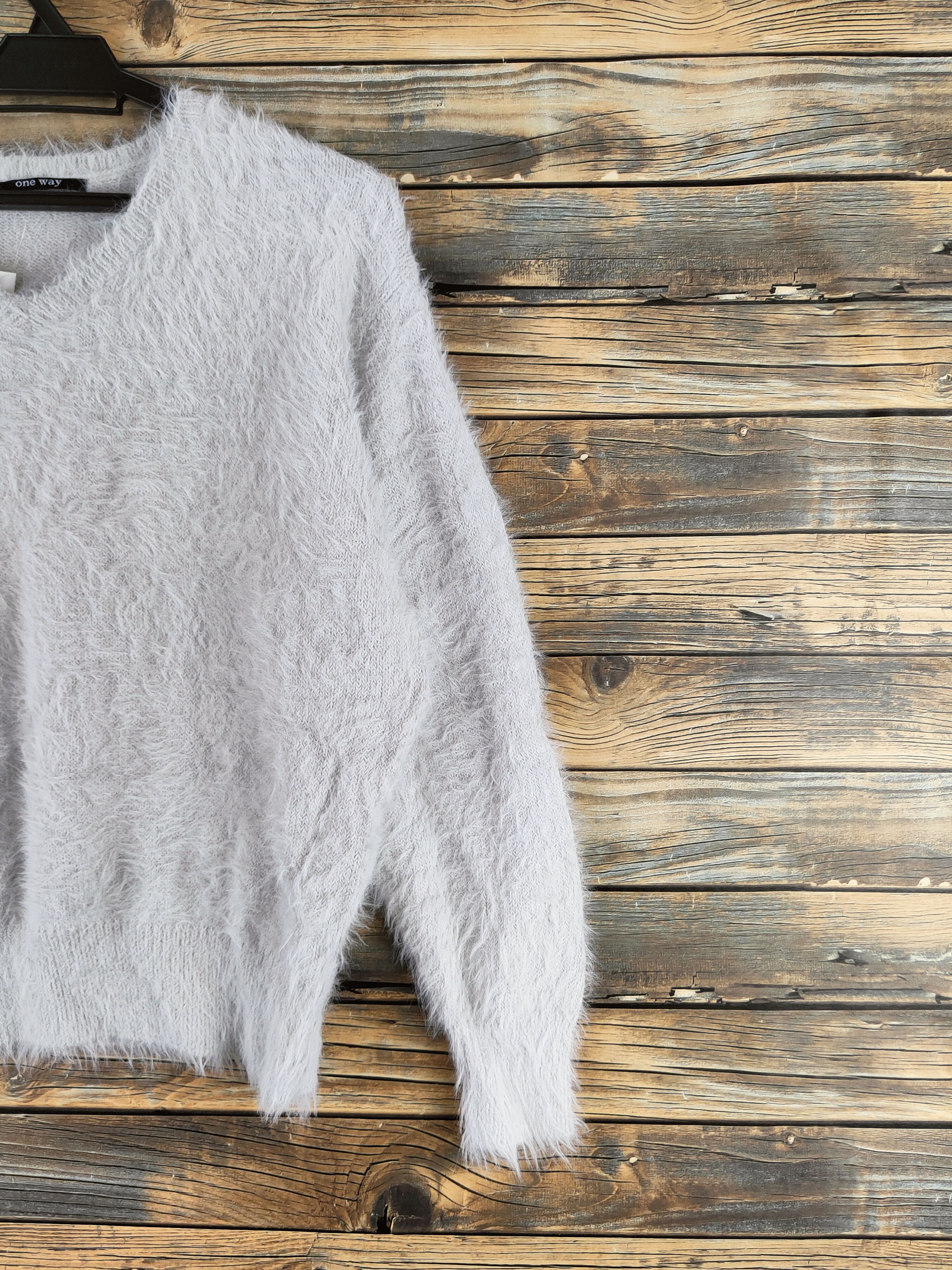 Japanese Brand DL One Way Gray Fur Mohair Knitwear #46-542 Size M / US 6-8 / IT 42-44 - 5 Thumbnail