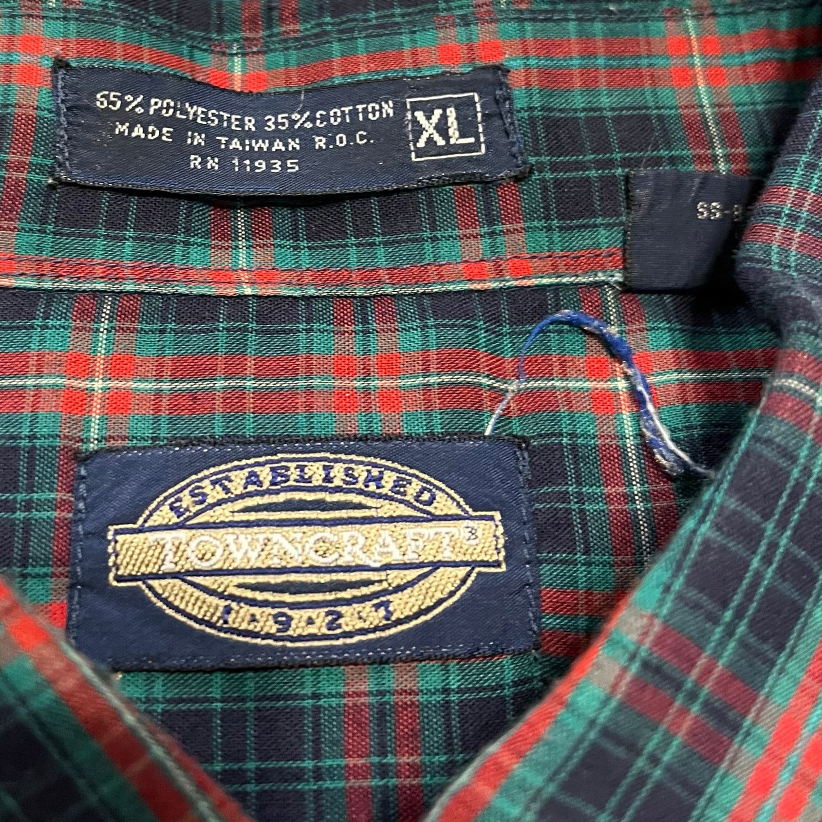 Towncraft Vintage Towncraft Red/Navy/Green Button Up Long Sleeve Shirt Size US XL / EU 56 / 4 - 3 Thumbnail