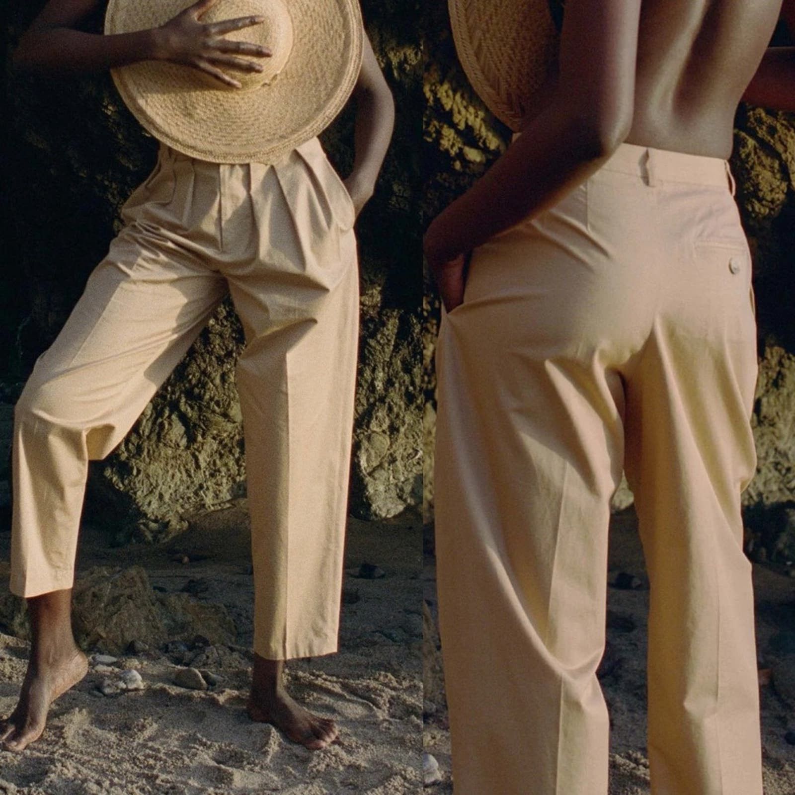 image of Doen NWT Dôen Grover High Rise Pant In Fieldstone Size 8 in Tan, Women's