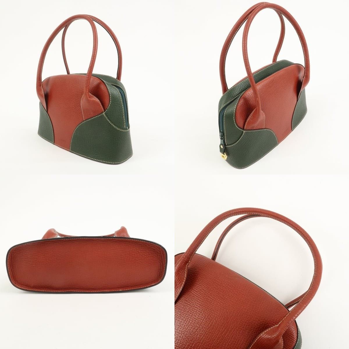 Loewe Loewe Embossed Leather Shoulder Bag Brown and Green Size ONE SIZE - 3 Thumbnail