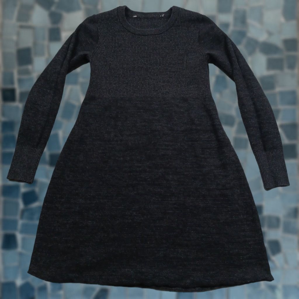 vintage knit dresses Unique Vintage 1940s Style Black Knit Short Sleeve Natalie Swing Dress main image 1