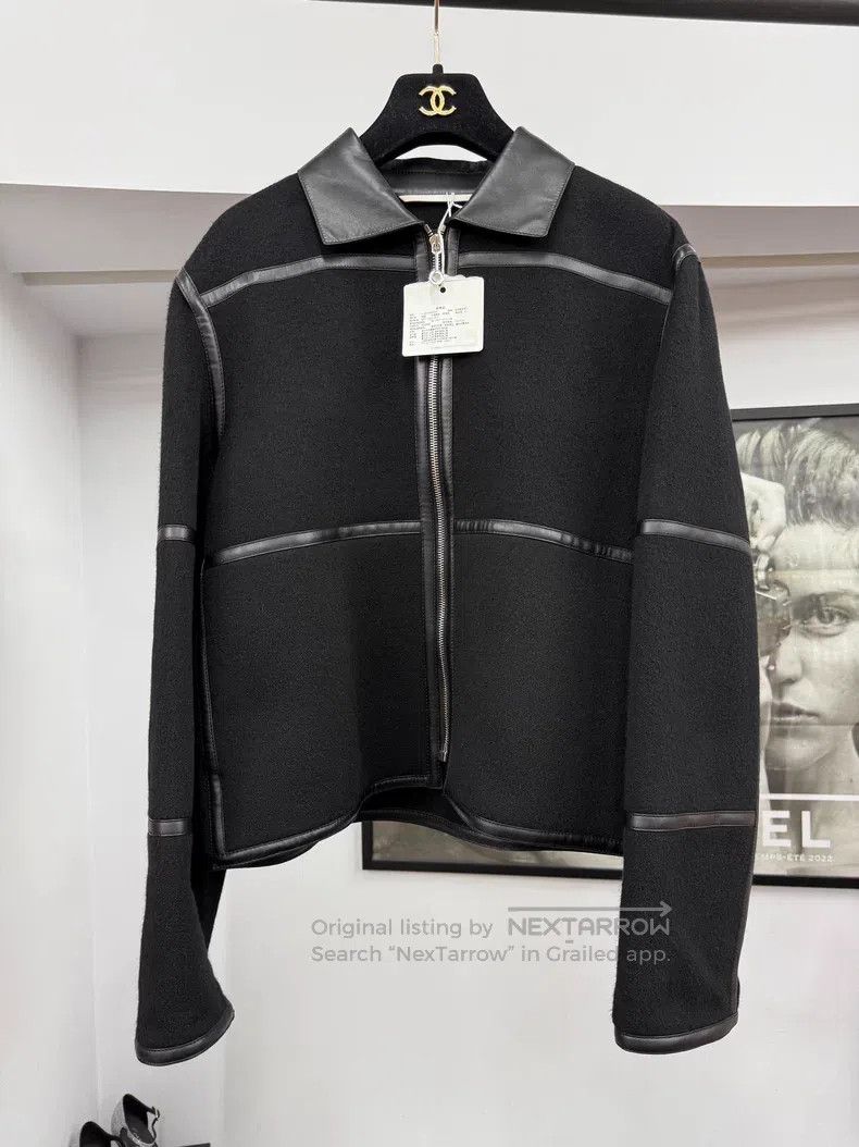 Hermes Hermes Black Cashmere and Leather Blended Jacket Size M / US 6-8 / IT 42-44 - 1 Thumbnail