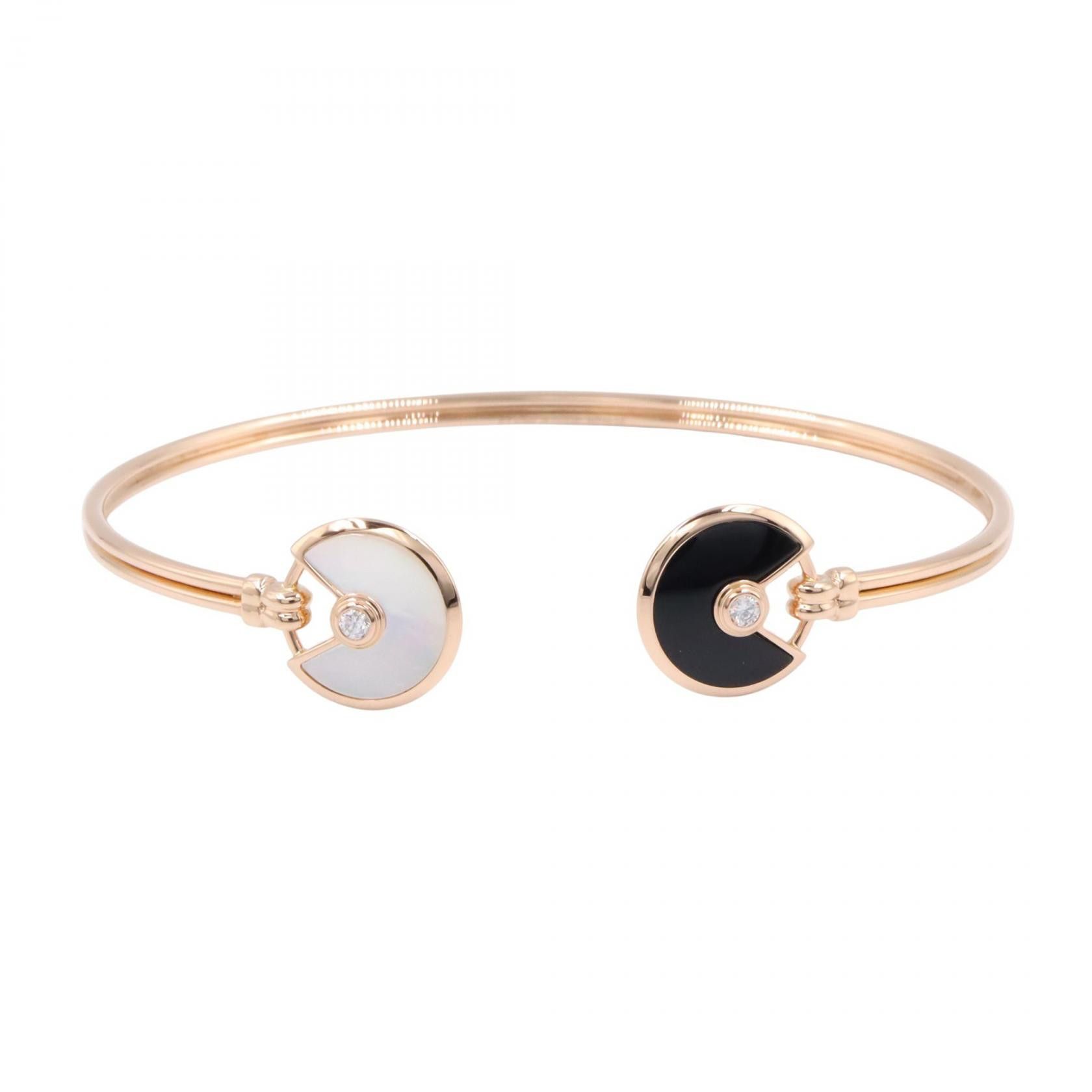 Cartier Cartier Cartier Amulette Au750 Diamond Mother of Pearl Onyx Bracelet Precious Metal Bracelet DUTY FREE for USA Size ONE SIZE - 1 Thumbnail