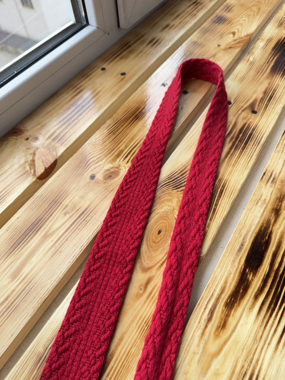 Japanese Brand Vintage 70s Archive Red Knit Wool Tie Ivy Preppy Classic Size ONE SIZE - 8 Thumbnail