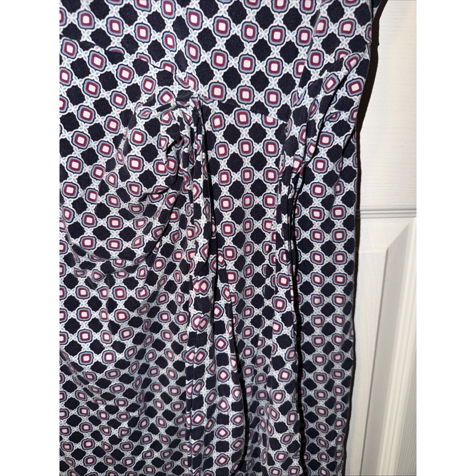 Talbots Talbots Womens Dress Size Medium Navy Blue Pink Geometric Size M / US 6-8 / IT 42-44 - 3 Thumbnail