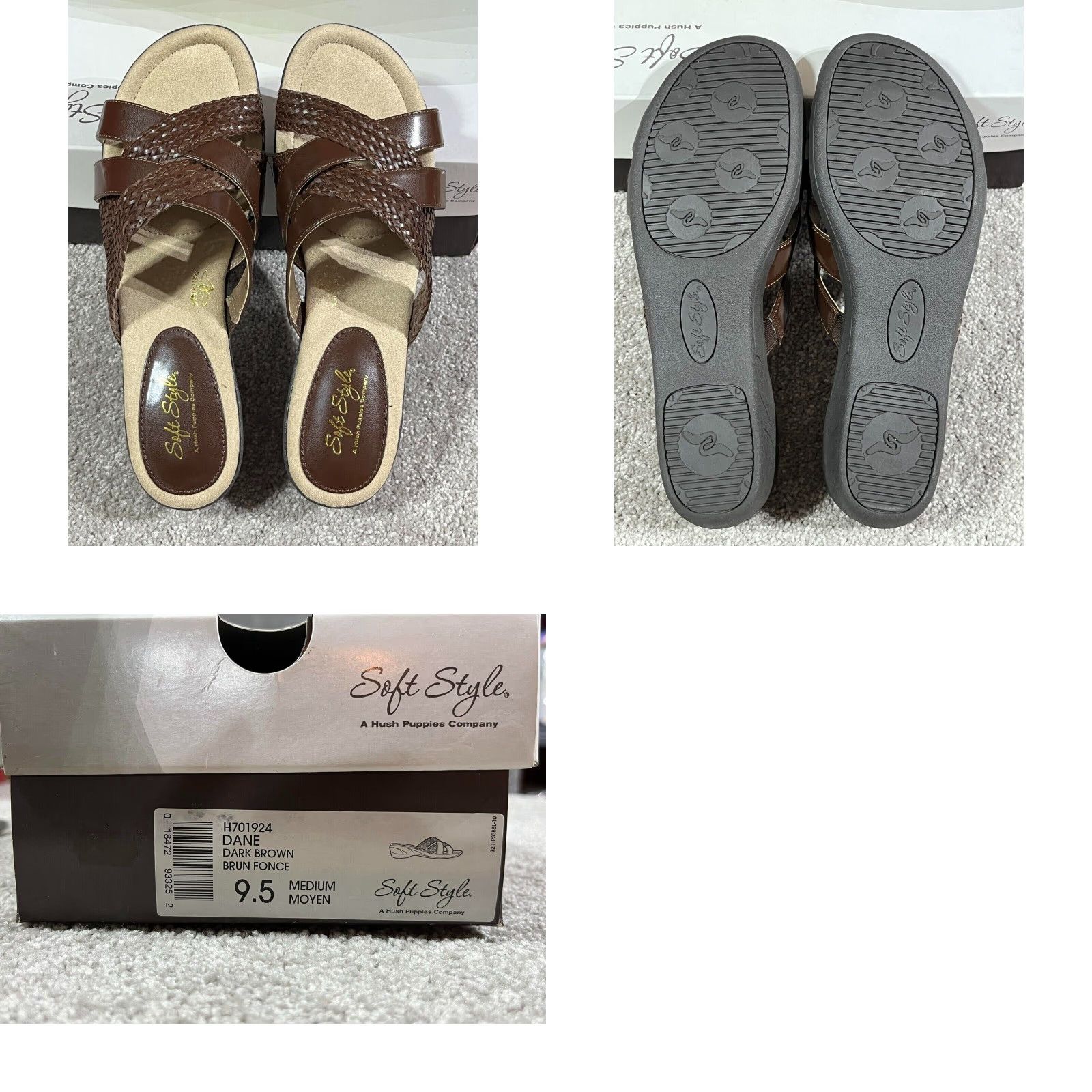 Hush Puppies Hush Puppies Sandals Womens 9.5 Strappy Slides Slip On Comfort Y2K Brown Open Toe M US 9.5 Women Casual Size US 8 / IT 38 - 8 Thumbnail