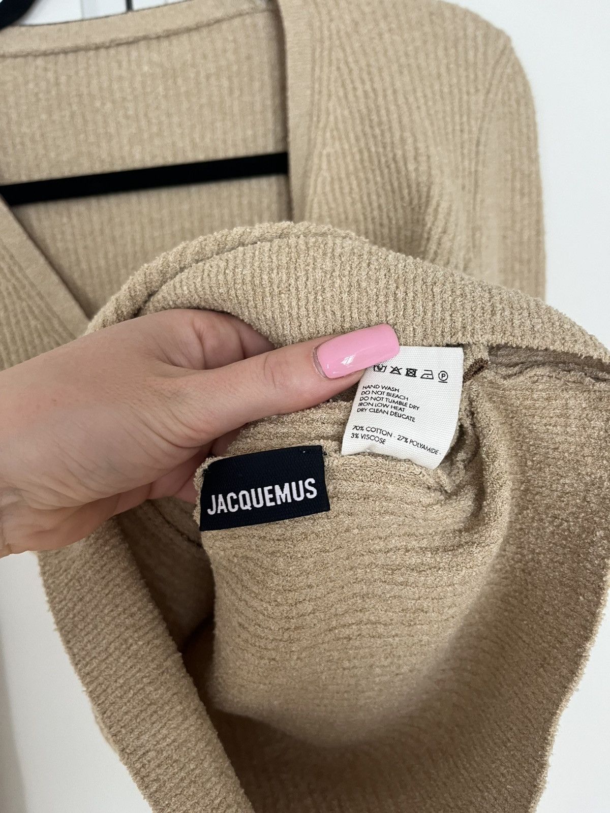 Jacquemus Le Gillet Noue beige brown cardigan sweater 36 Size S / US 4 / IT 40 - 8 Thumbnail