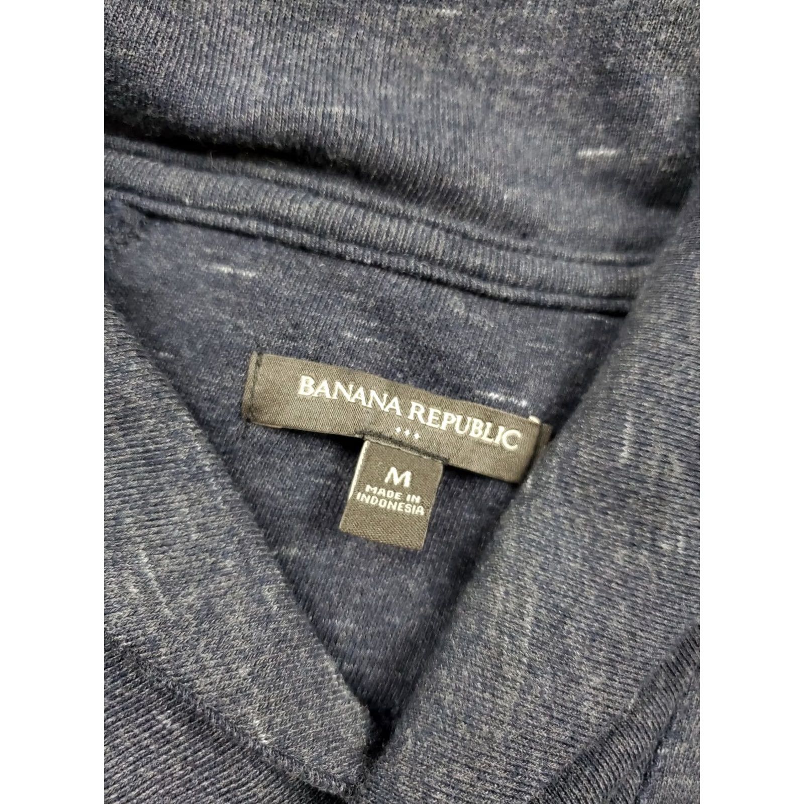 Banana Republic Banana Republic Sweatshirt Medium Mens Blue Pullover Collared Long Sleeve Pocket Hoodie? Size US M / EU 48-50 / 2 - 4 Thumbnail