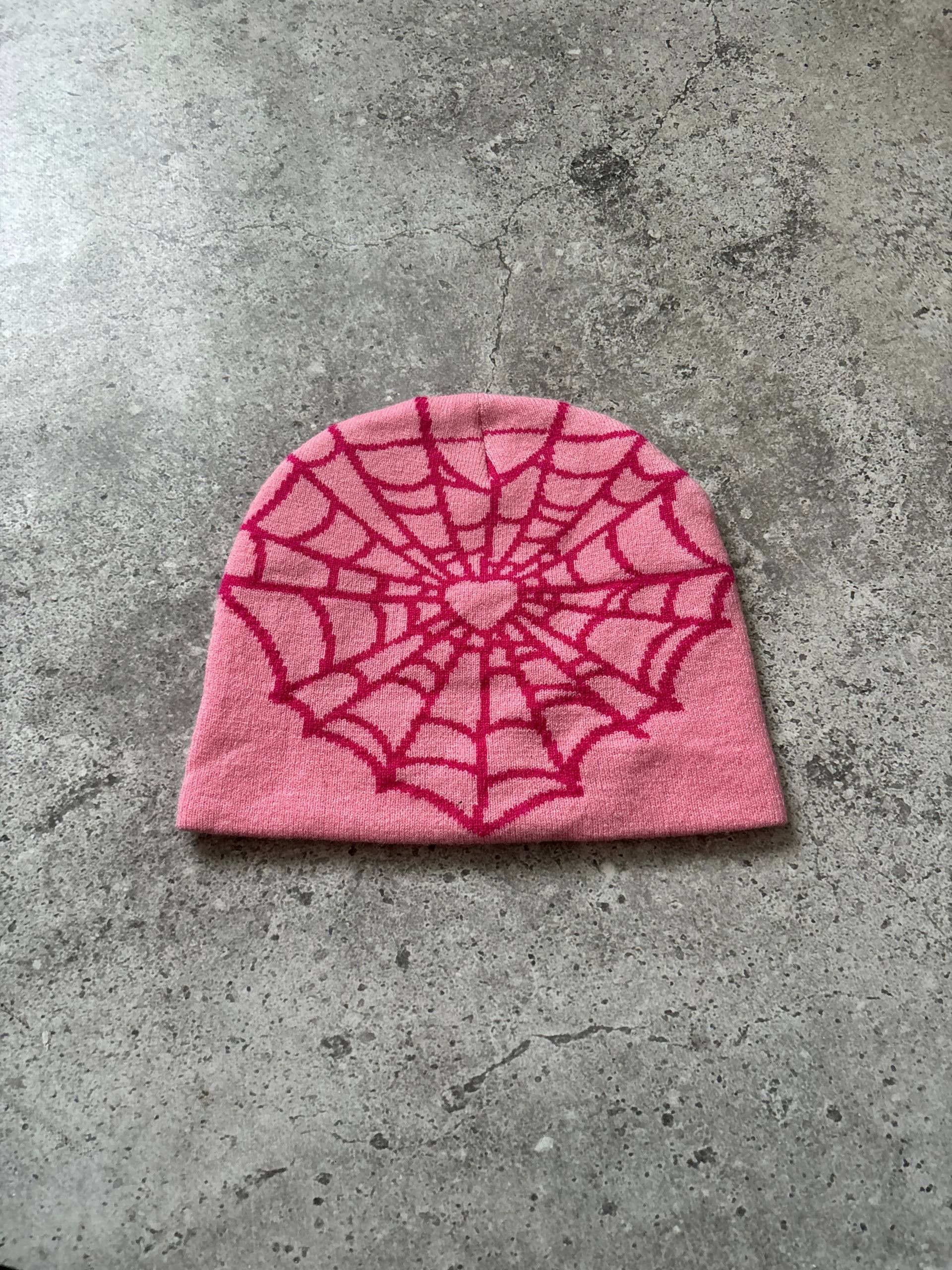 Japanese Brand Y2K Japanese Vintage Spider Web Alt Punk Knitted Pink Hat Size ONE SIZE - 1 Thumbnail