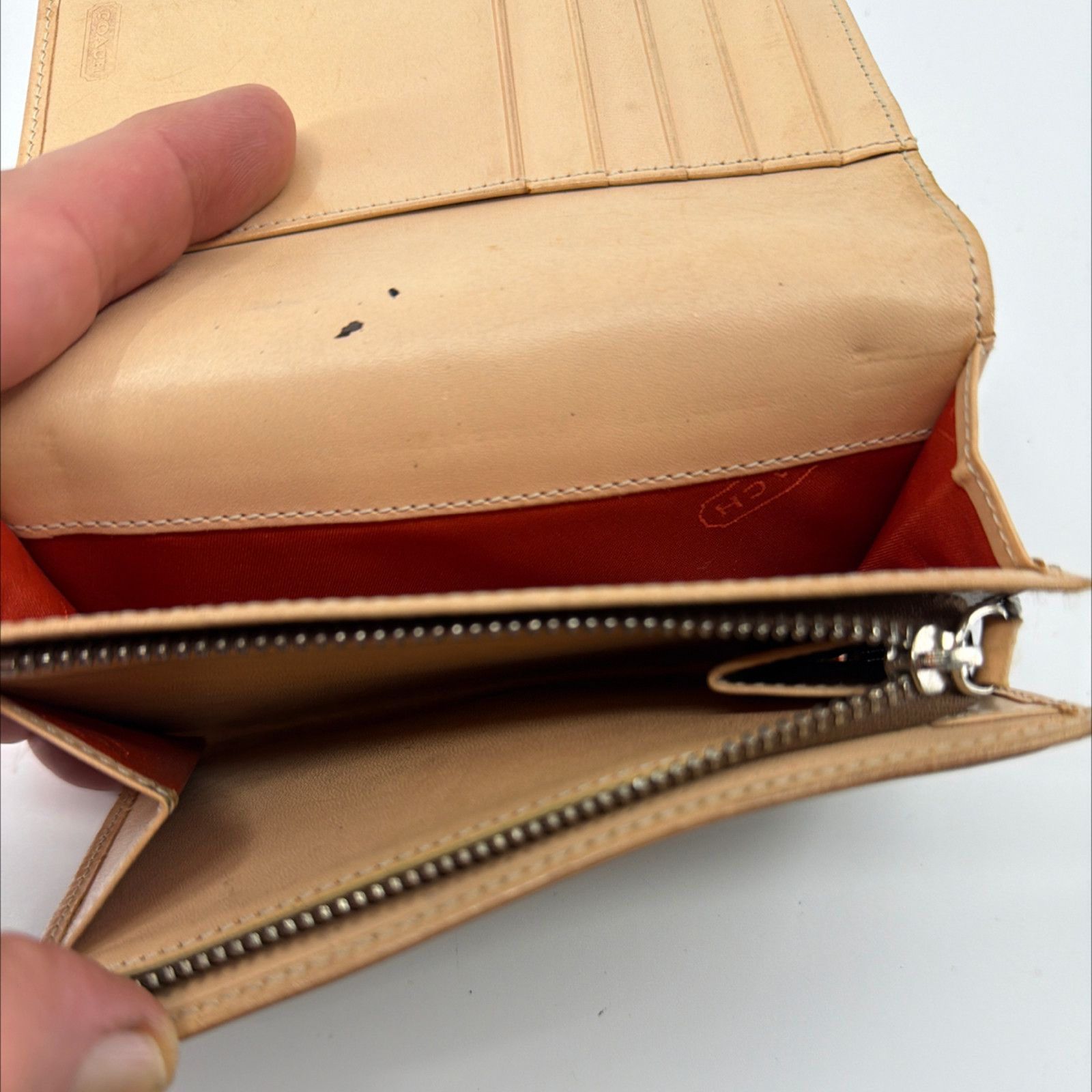 Coach Coach Signature C Flap BrownTan Coated Canvas Leather Wallet Size ONE SIZE - 6 Thumbnail