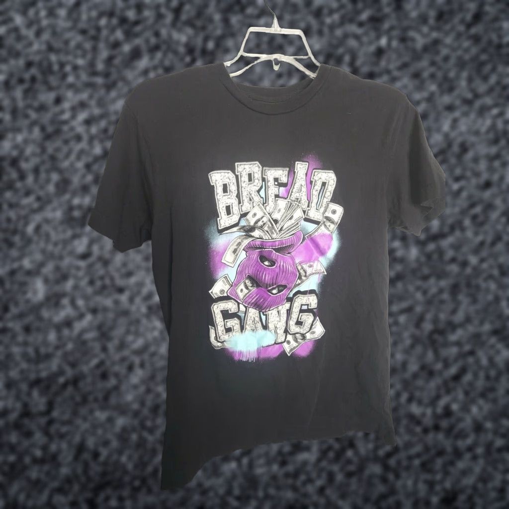NANGA Bread Gang Mens M T-Shirt Hip Hop Graphic Money Short Sleeve Crew Neck Black Cotton Blend Shirt Mens Size US M / EU 48-50 / 2 - 1 Thumbnail