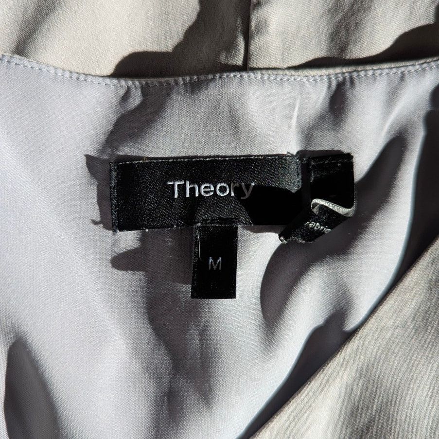 Theory THEORY Silver Grey V-Neck Sleeveless Silk Blouse Medium Size M / US 6-8 / IT 42-44 - 6 Thumbnail