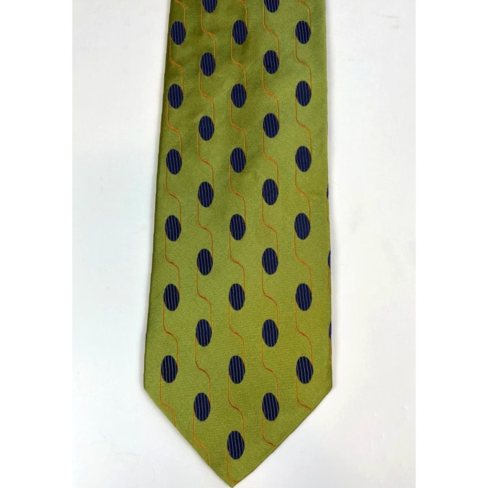 Ermenegildo Zegna Ermenegildo Zegna Men's Silk Tie Geometric Green Made in Italy - Tie - 57.75" x 3.75" - 100% Silk - Classic Length - Italy - Designer Mens Accessories Size ONE SIZE - 3 Thumbnail