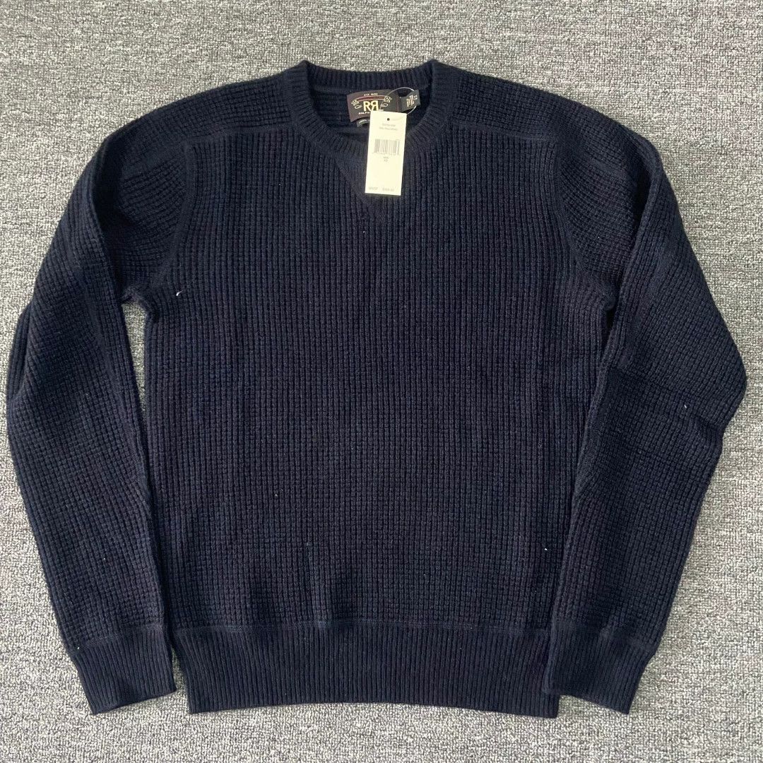 RRL Ralph Lauren RRL Men's Waffle Knit Cashmere Sweater Size US M / EU 48-50 / 2 - 1 Thumbnail