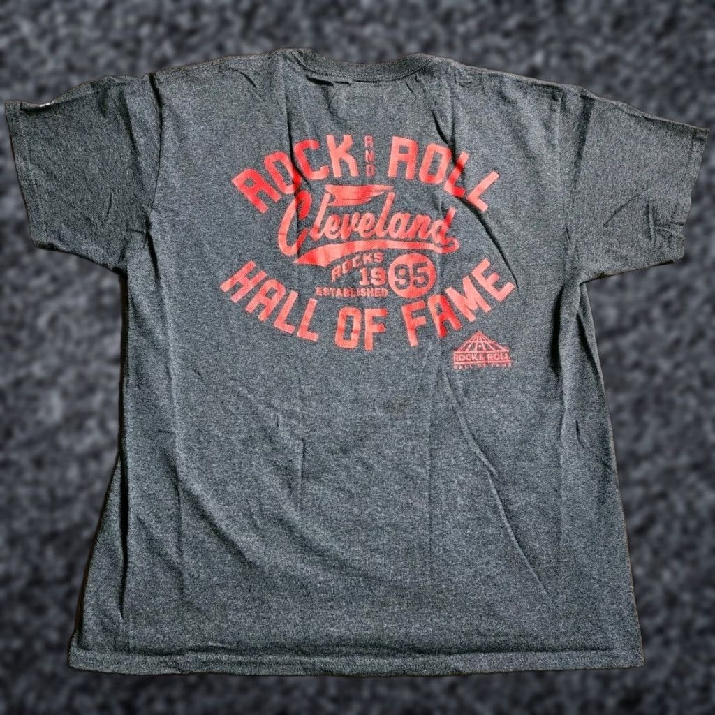 Champion Champion Rock & Roll Hall Of Fame Graphic T-Shirt Cleveland OH Mens L Gray Double-Sided Size US L / EU 52-54 / 3 - 1 Thumbnail
