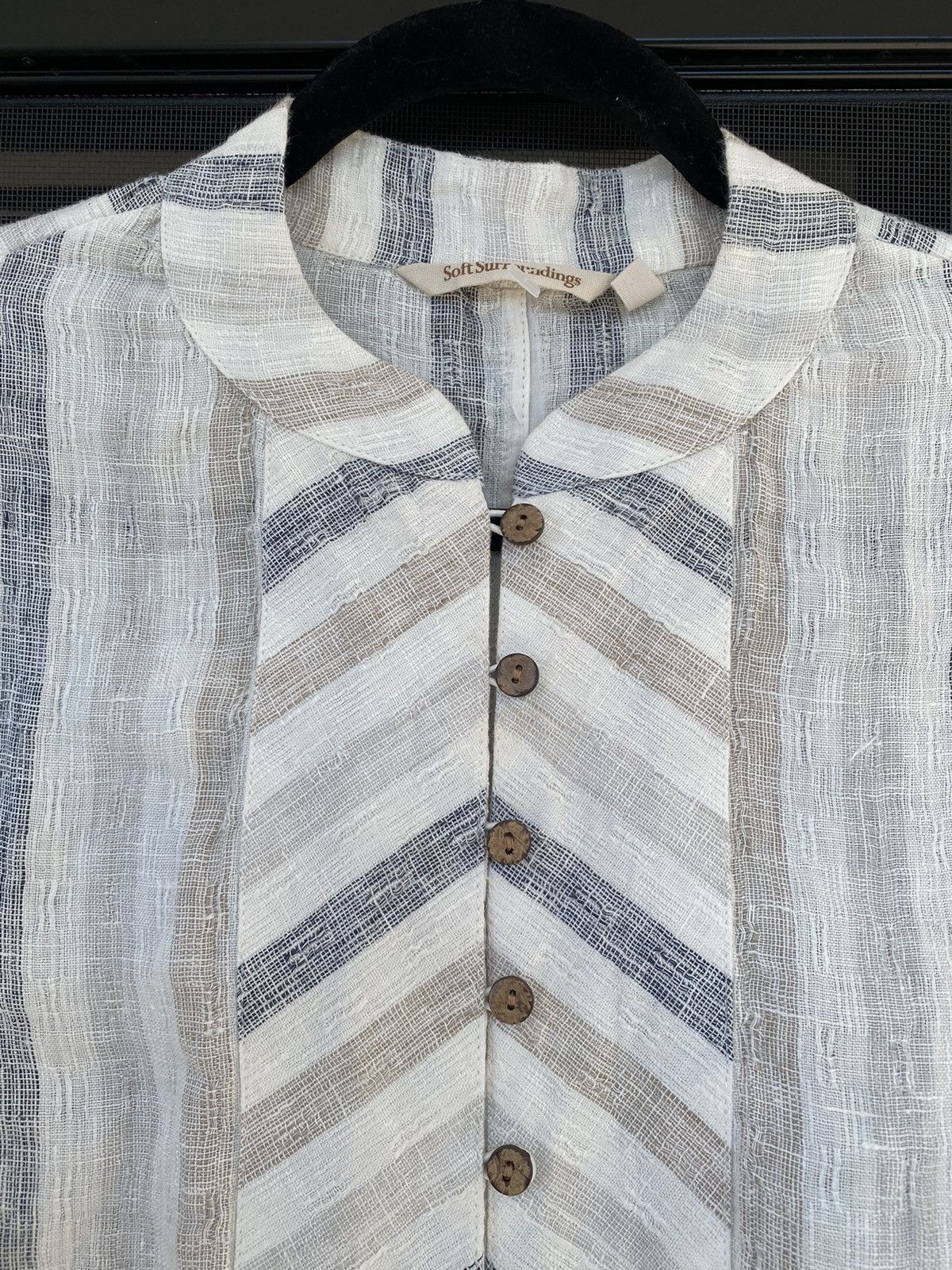 Other Soft Surroundings Button Up Linen Mandarin Tunic Shirt Size M / US 6-8 / IT 42-44 - 6 Thumbnail