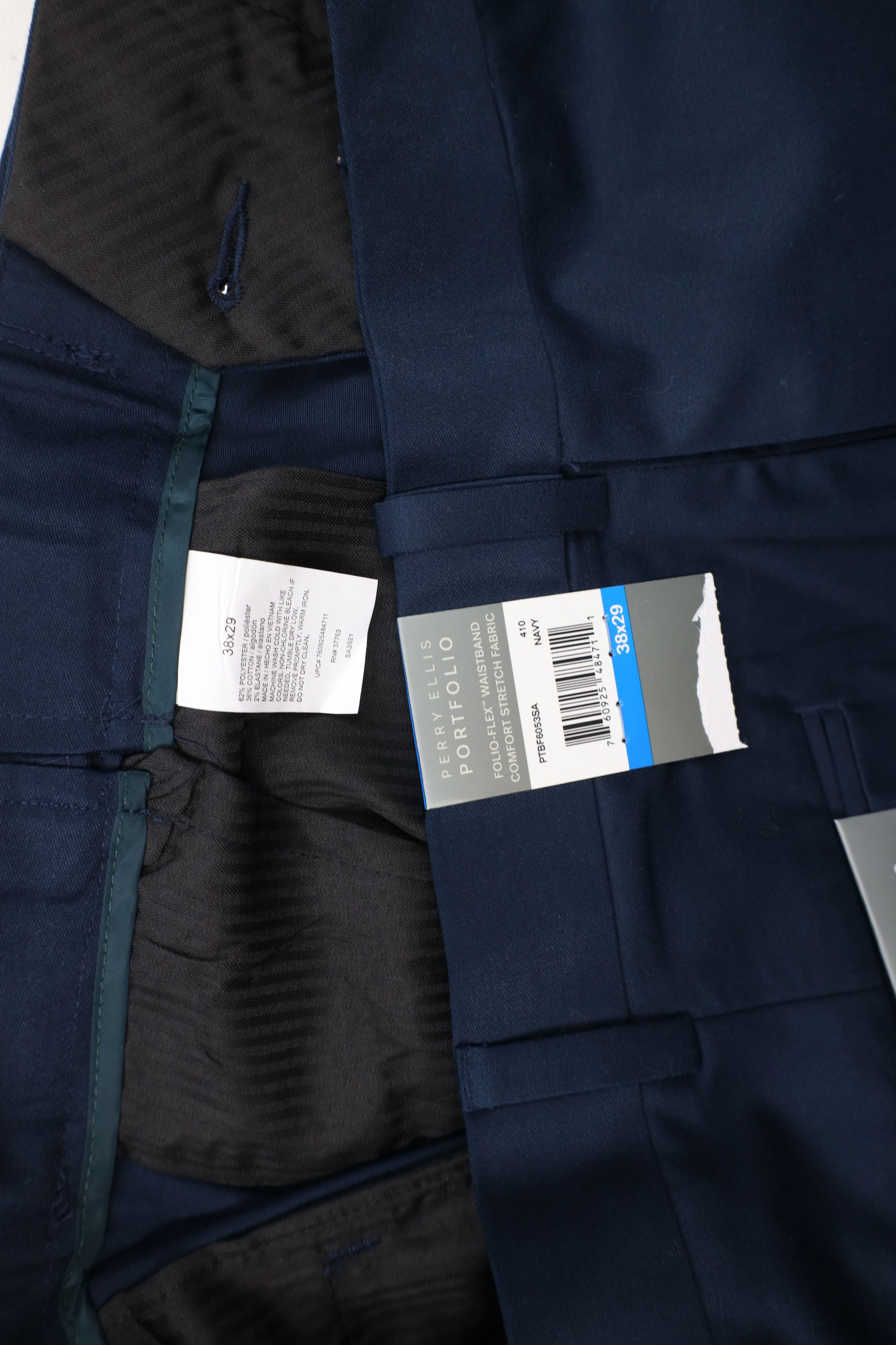 Perry Ellis × Vintage New Perry Ellis Fit Flex Stretch Chino Pants Trousers Blue Size US 38 / EU 54 - 6 Thumbnail
