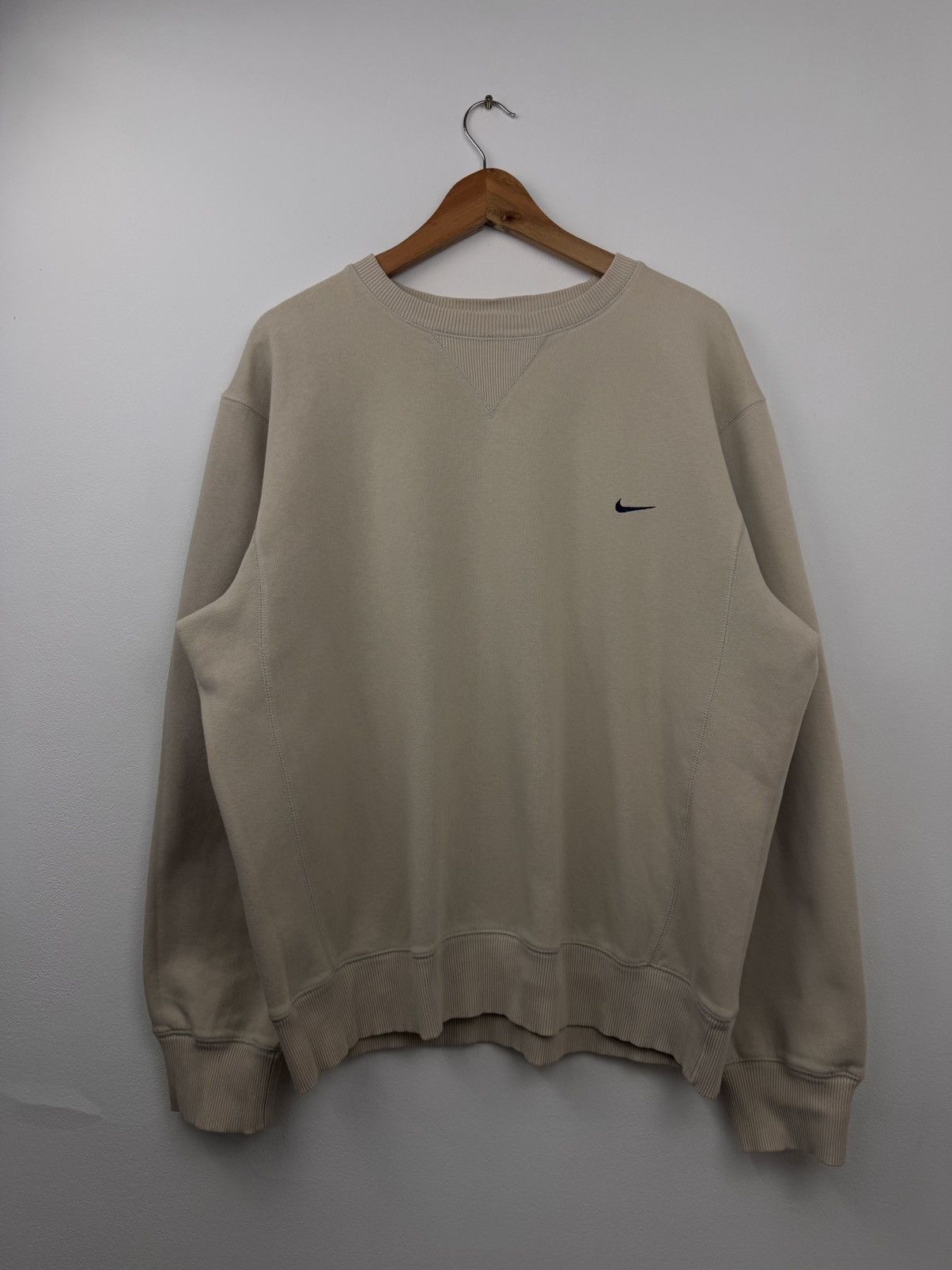 Nike Nike Men Cotton Crewneck Sweatshirt Beige Size L Size US L / EU 52-54 / 3 - 1 Thumbnail