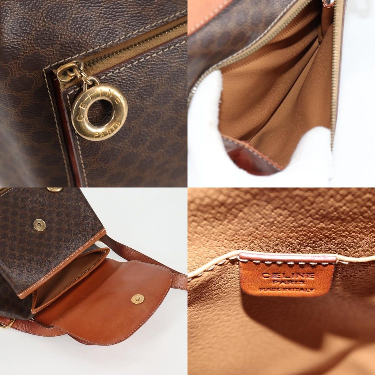 Celine CELINE Macadam Canvas Backpack Pvc Leather Brown Gold Size ONE SIZE - 12 Thumbnail
