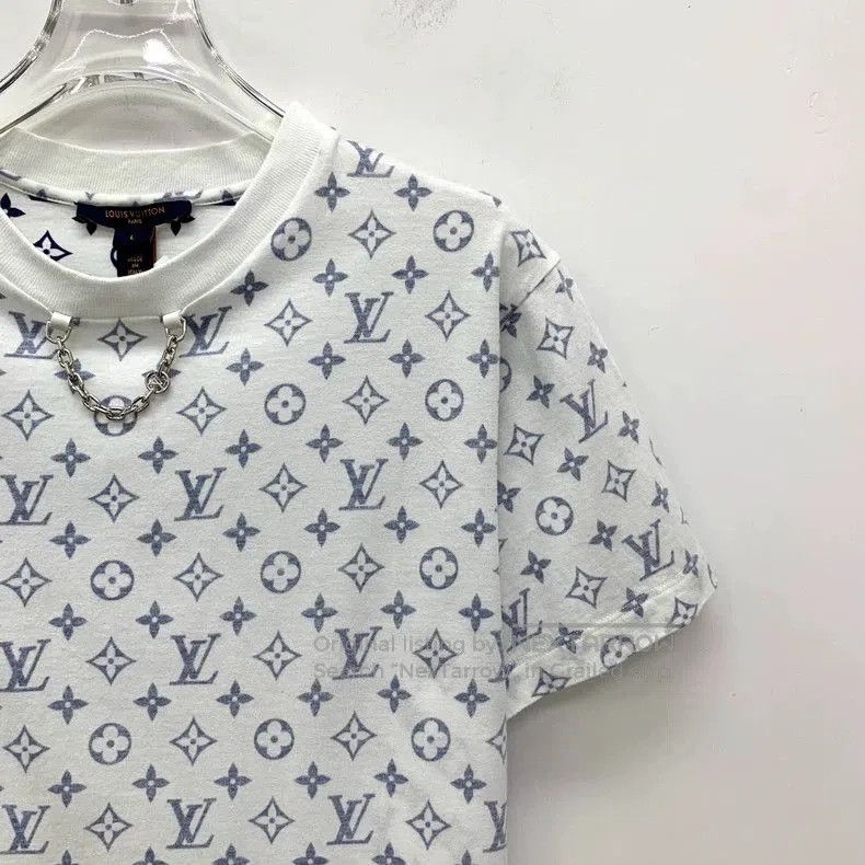 Louis Vuitton Louis Vuitton White Logo Print Short Sleeve T. Size US L / EU 52-54 / 3 - 3 Thumbnail