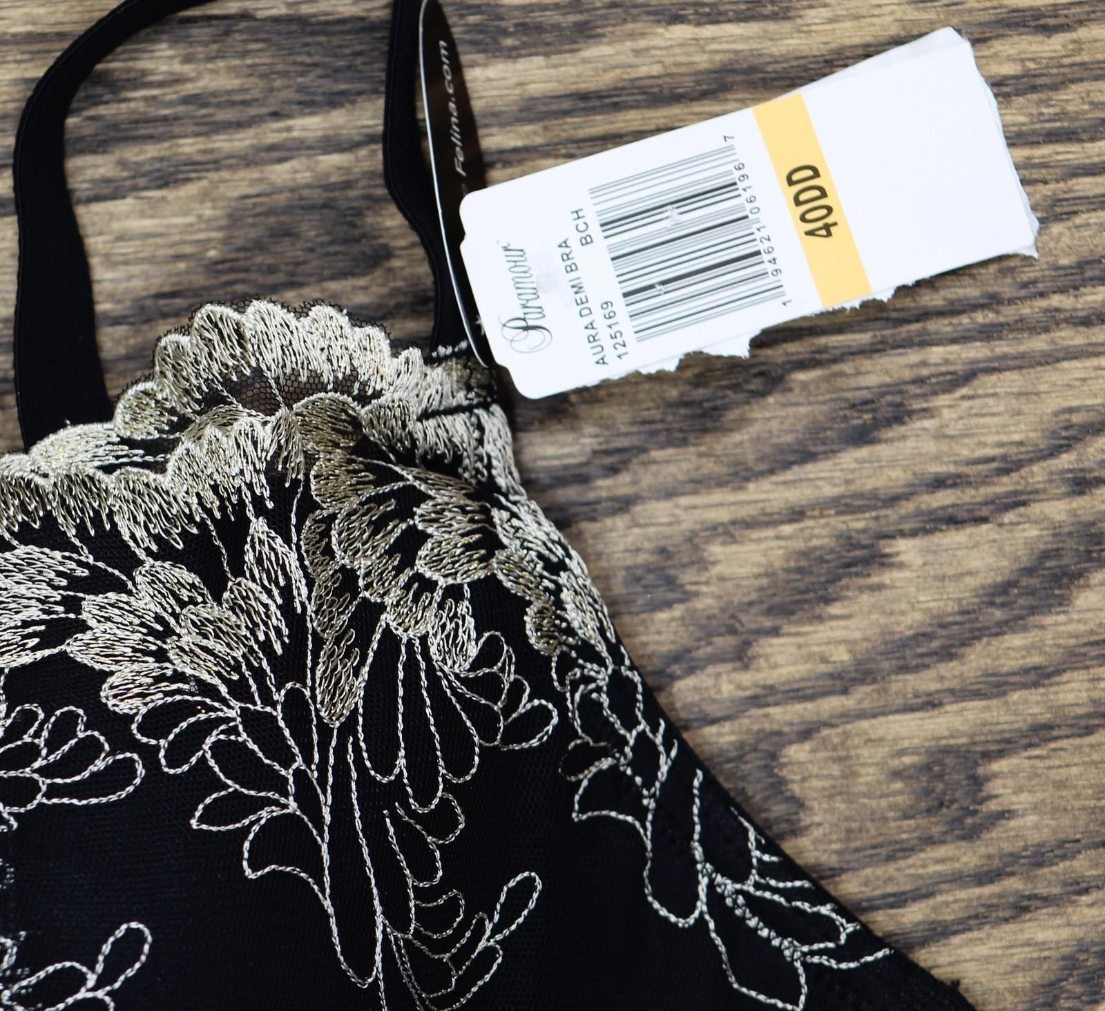 Other Nwt Paramour Contour Bra Demi Coverage Black Champagne 40dd Size ONE SIZE - 3 Thumbnail