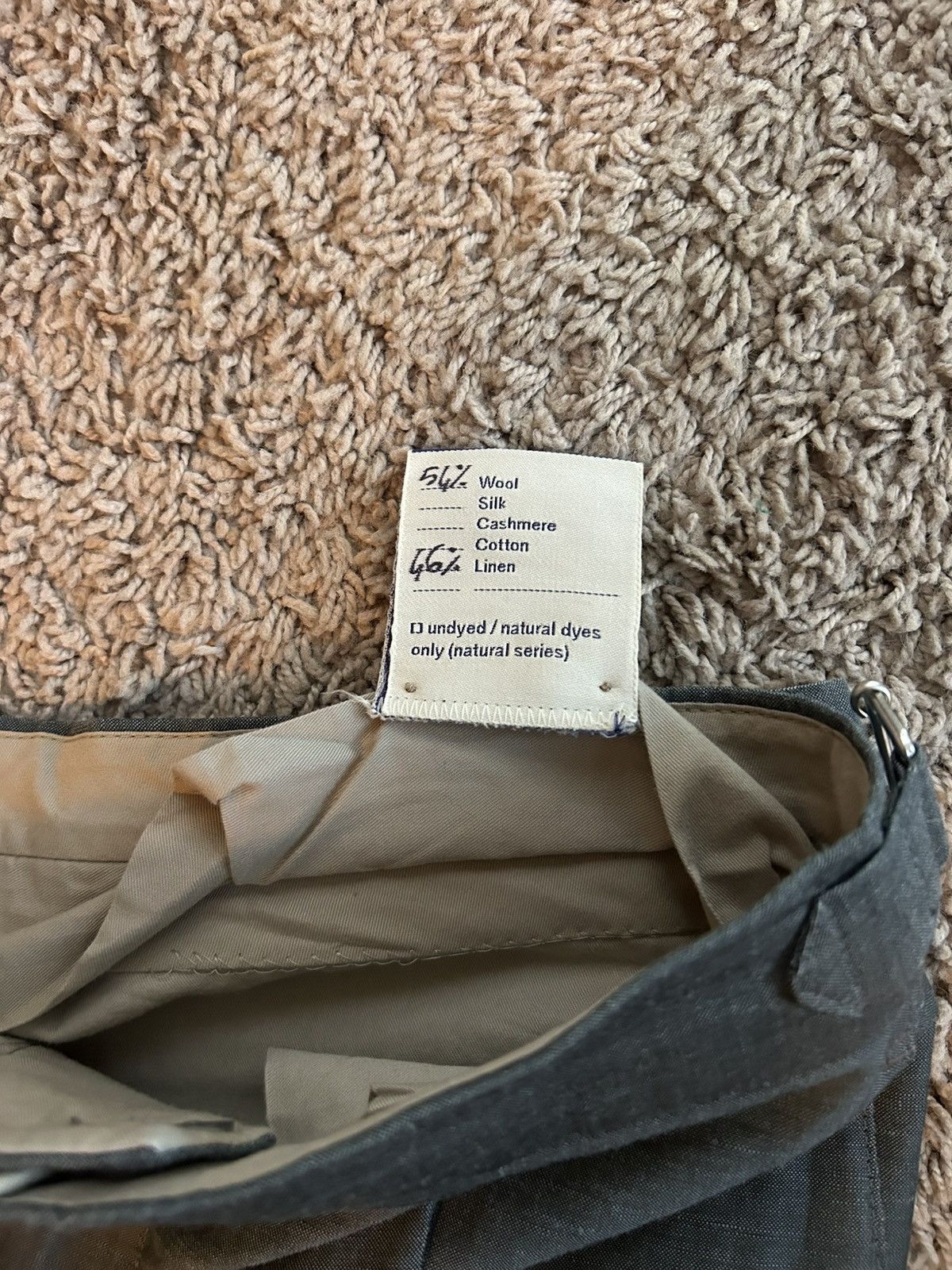 Stoffa Single Pleat Trouser Grey Wool Linen Sharkskin Size US 32 / EU 48 - 4 Thumbnail